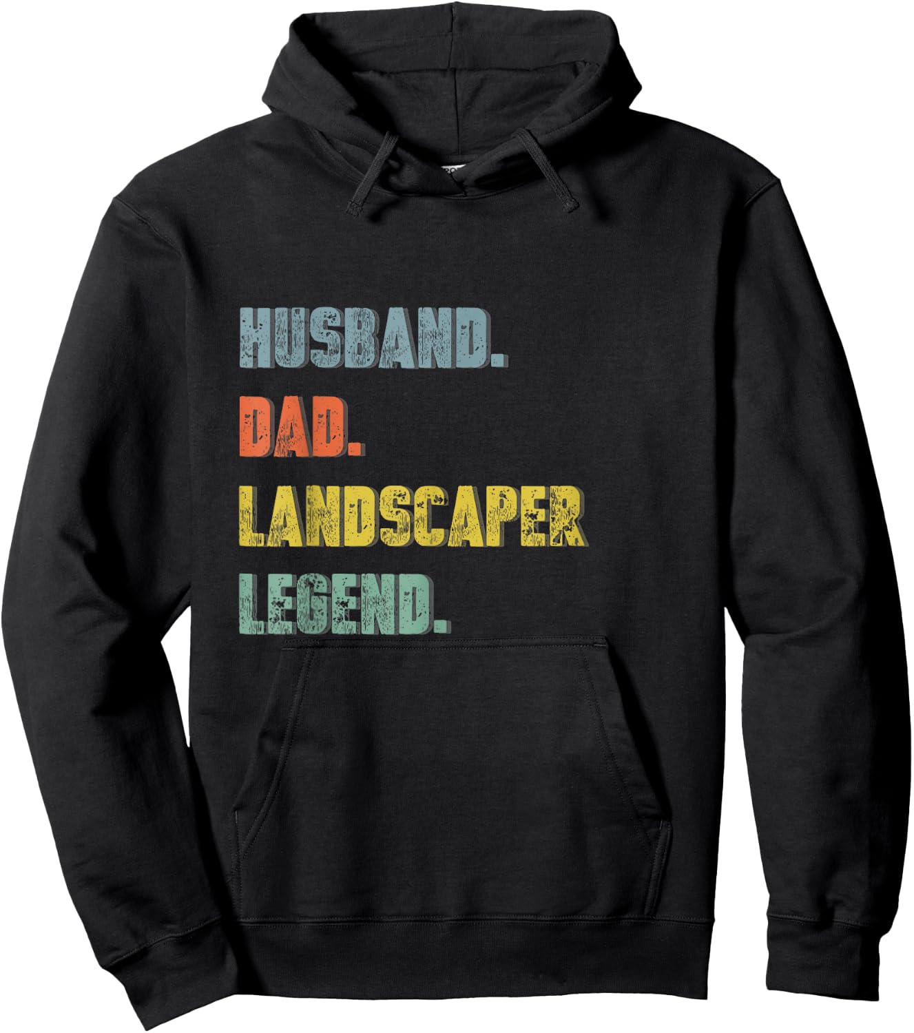 Husband Dad Landscaper Legend Vintage Father's Day Hoodie - Hoodie | Black