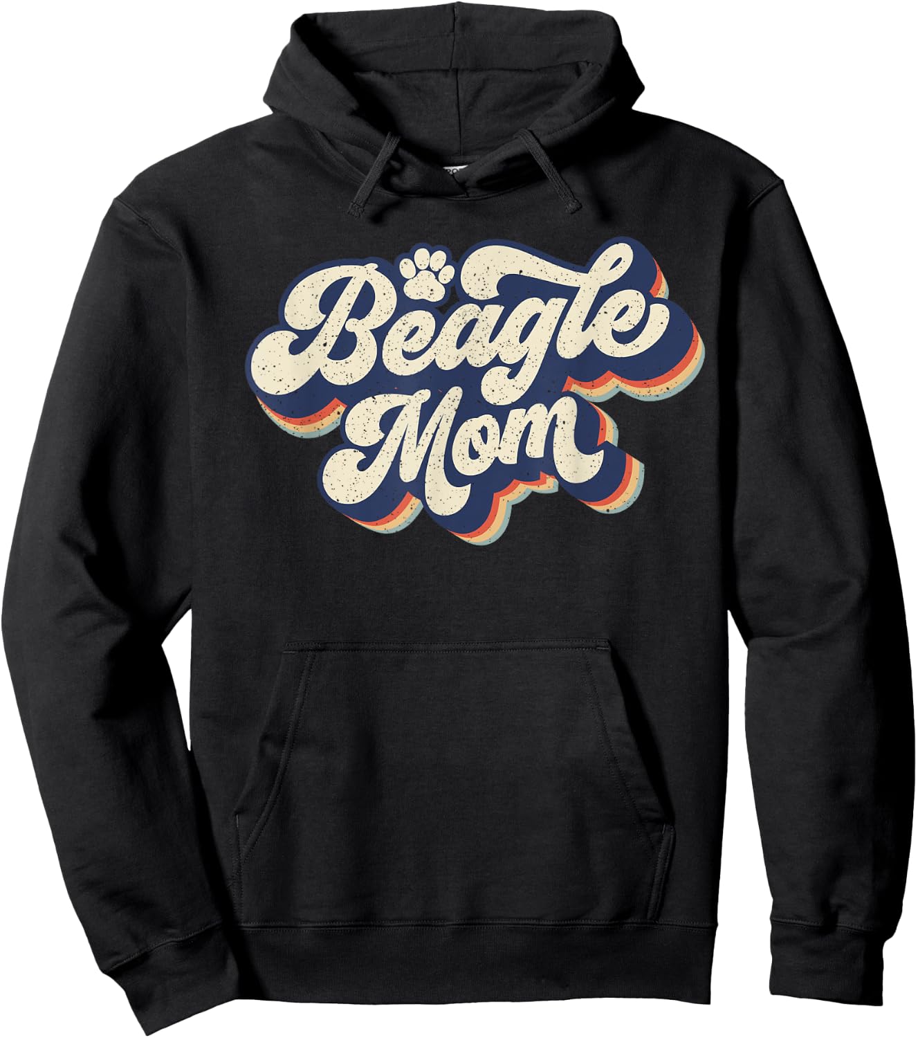 Vintage Mother's Day Gift Dog Lovers Groovy Beagle Mom Hoodie - Hoodie | Black
