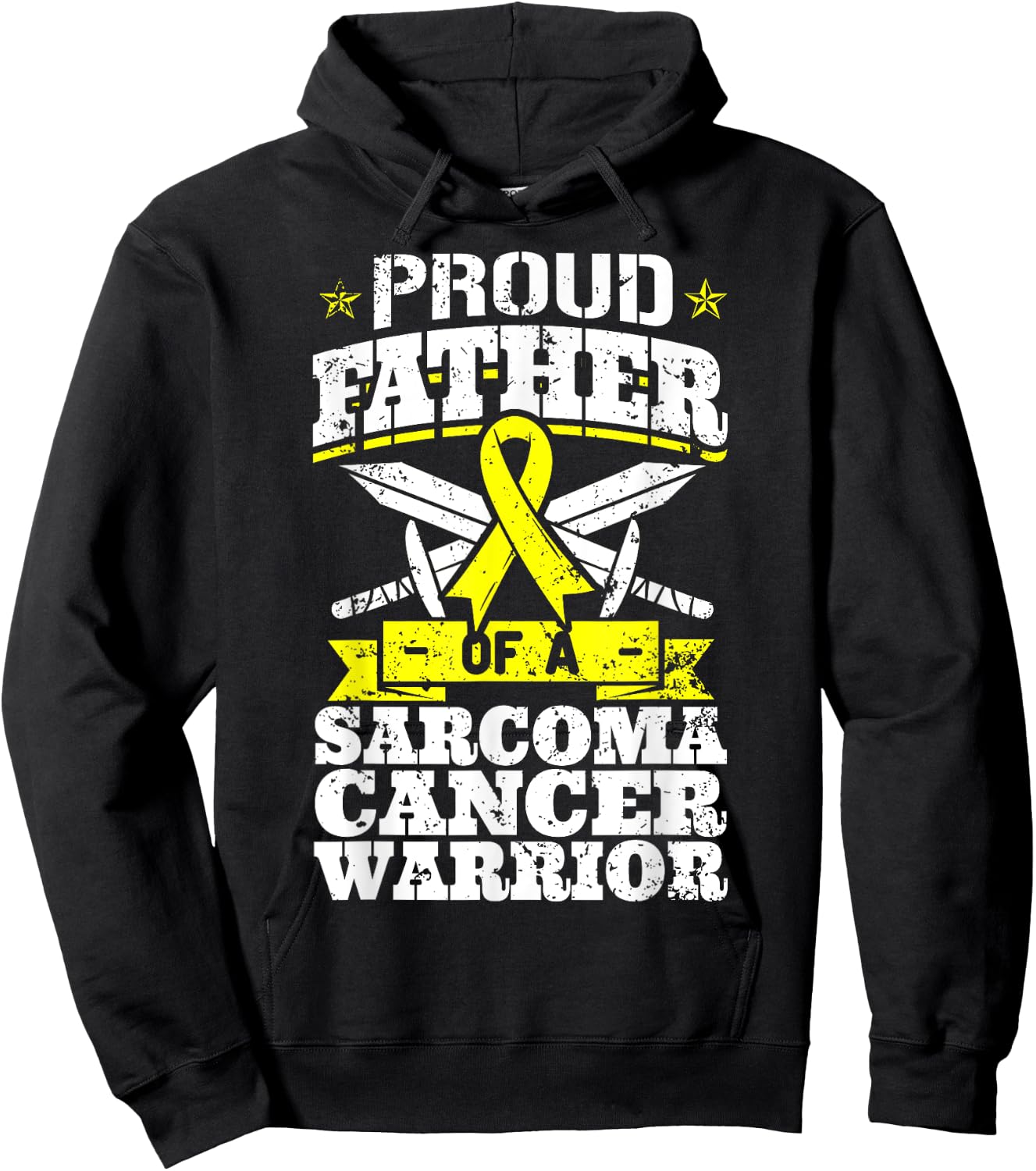Proud Father Of A Sarcoma Cancer Warrior Awareness Dad Hoodie - Hoodie | Black