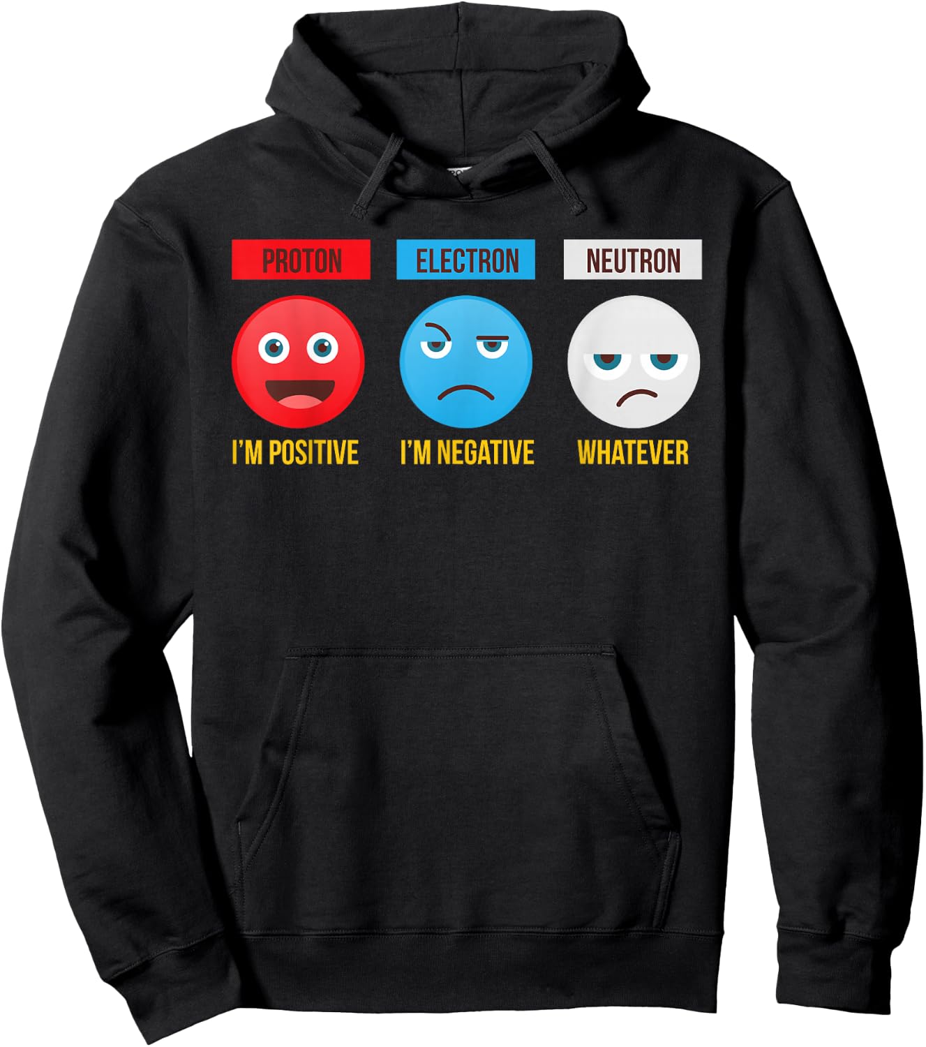 Proton Electron Neutron Positive Negative Whatever Science Hoodie - Hoodie | Black