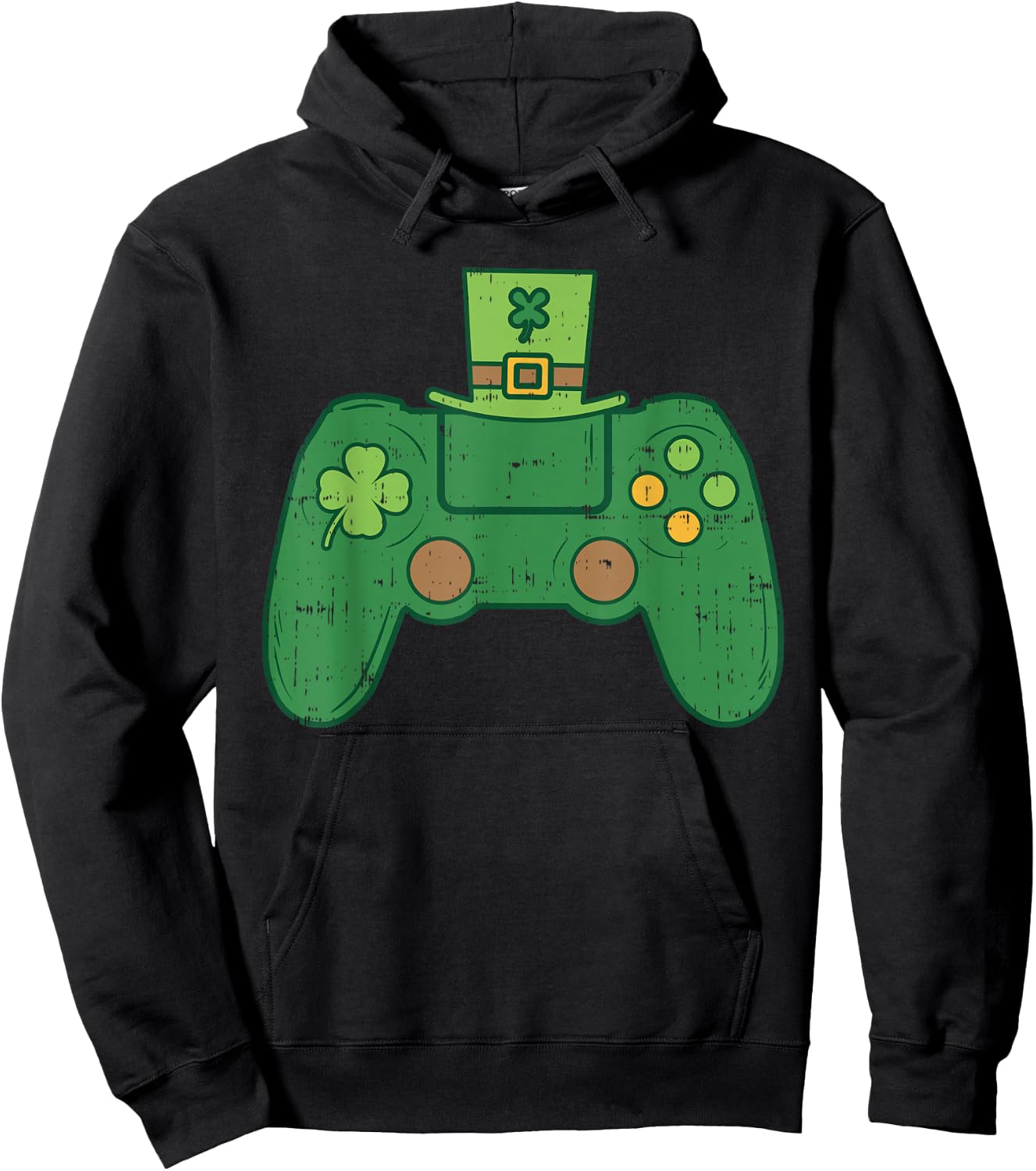 Video Game Controller Irish Gamer Boys St Patricks Day Men Hoodie - Hoodie | Black