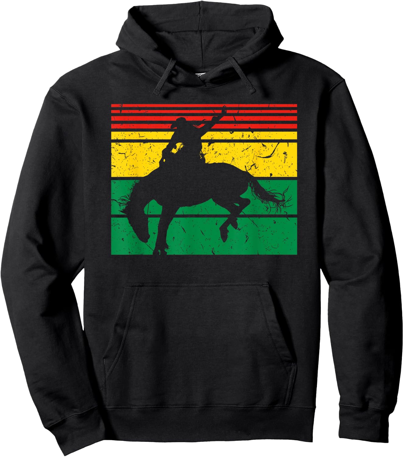 Rodeo Bronc Riding African American Cowgirl Graphic Hoodie - Hoodie | Black
