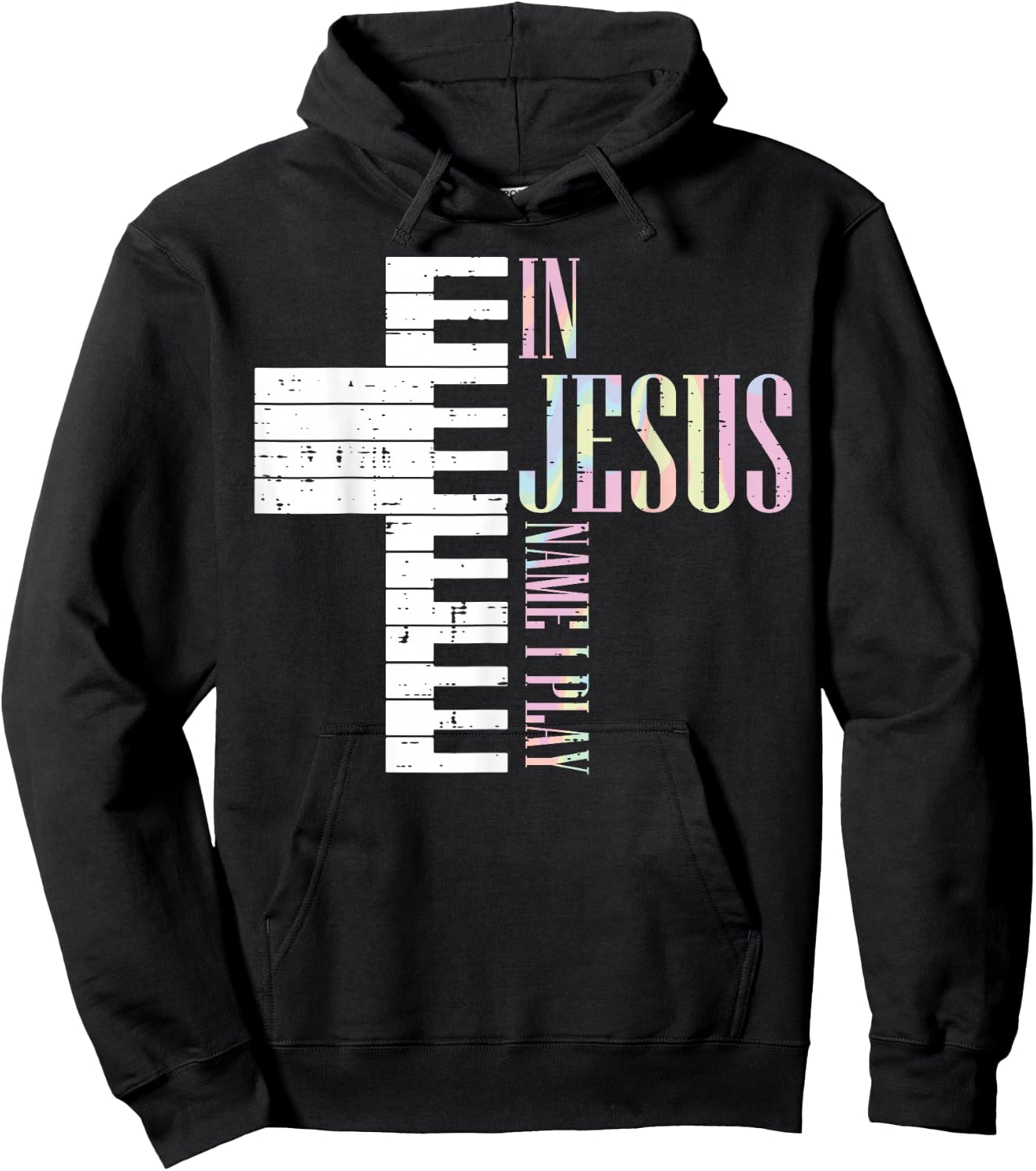 Jesus Name I Play Piano Christian Pianist Men Women Kids Hoodie - Hoodie | Black