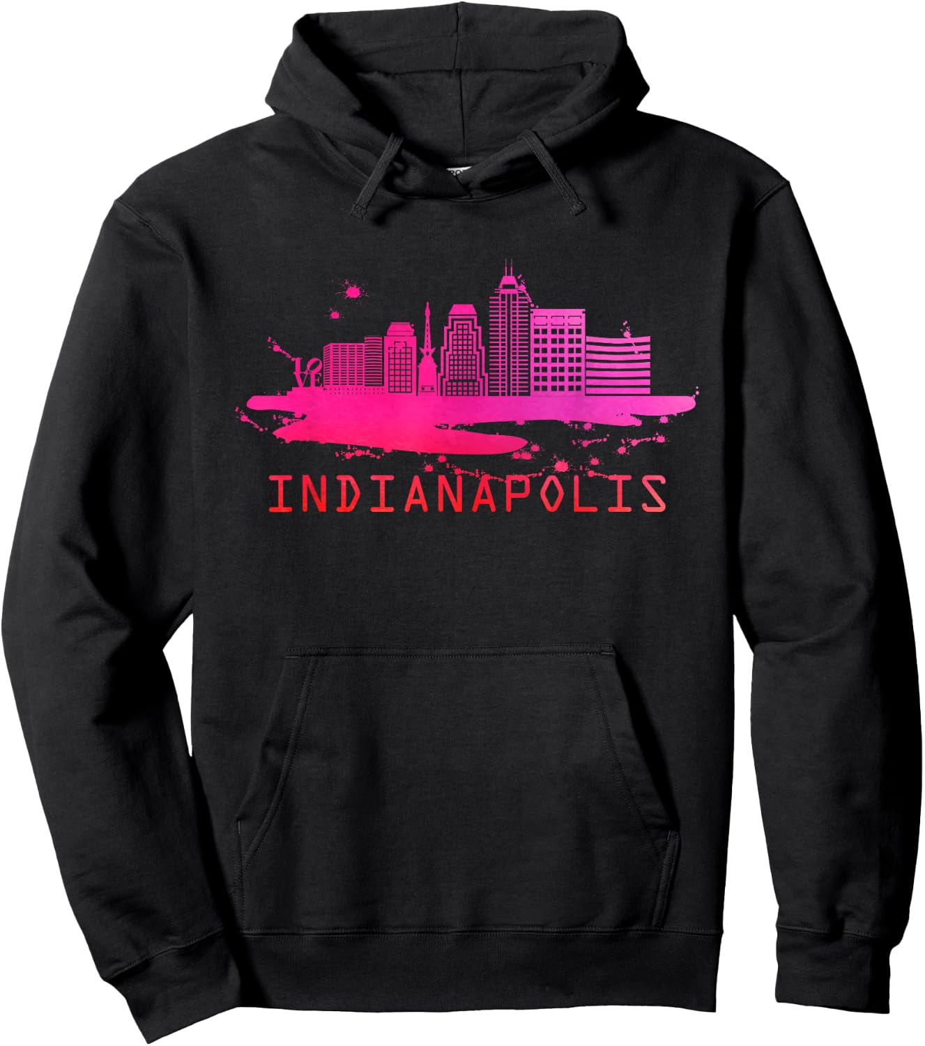 Modern Indianapolis Cityscape Souvenir - Indianapolis Hoodie - Hoodie | Black