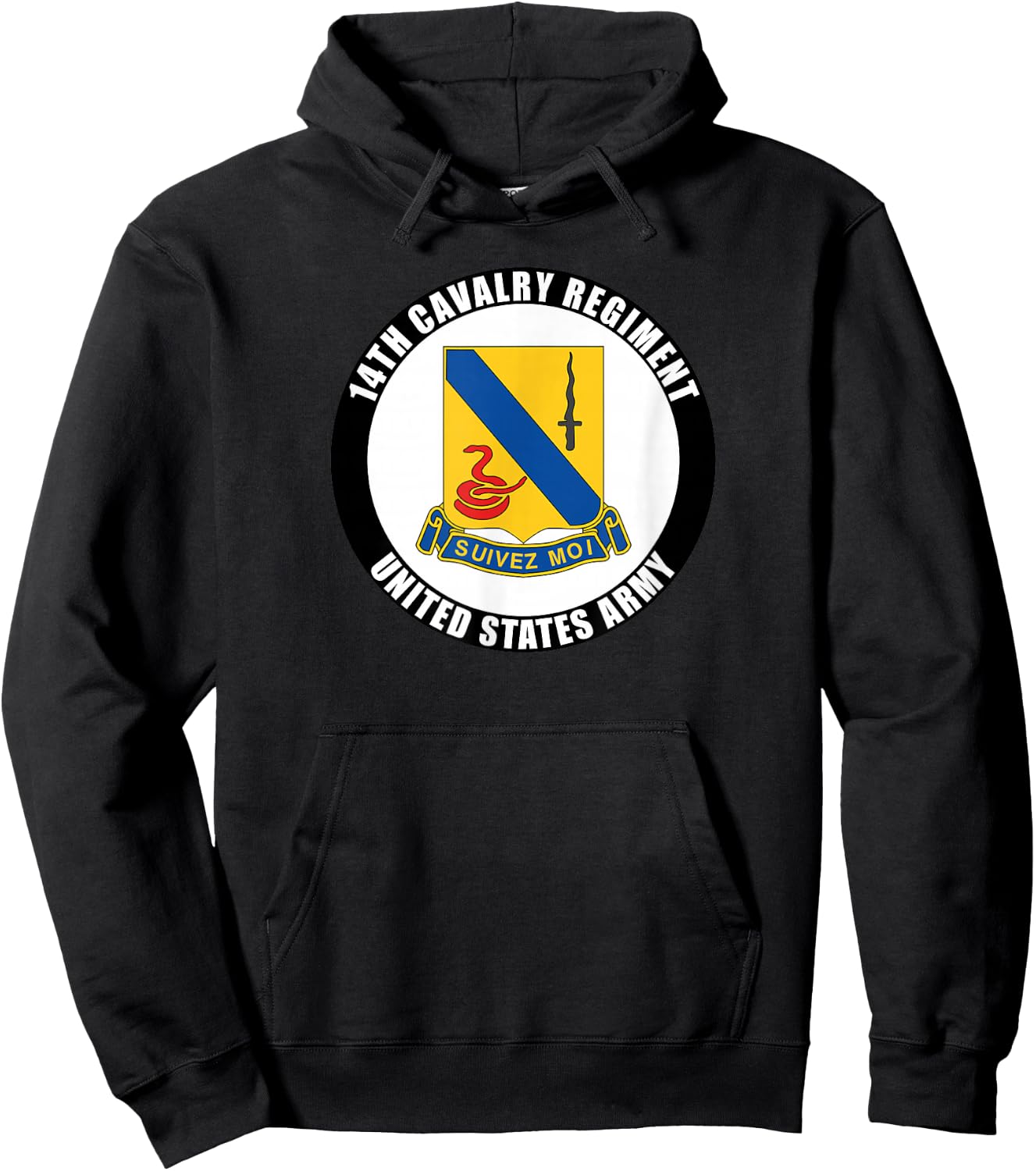 14th Cavalry Regiment United States Army Veteran Military Hoodie - Hoodie | Black