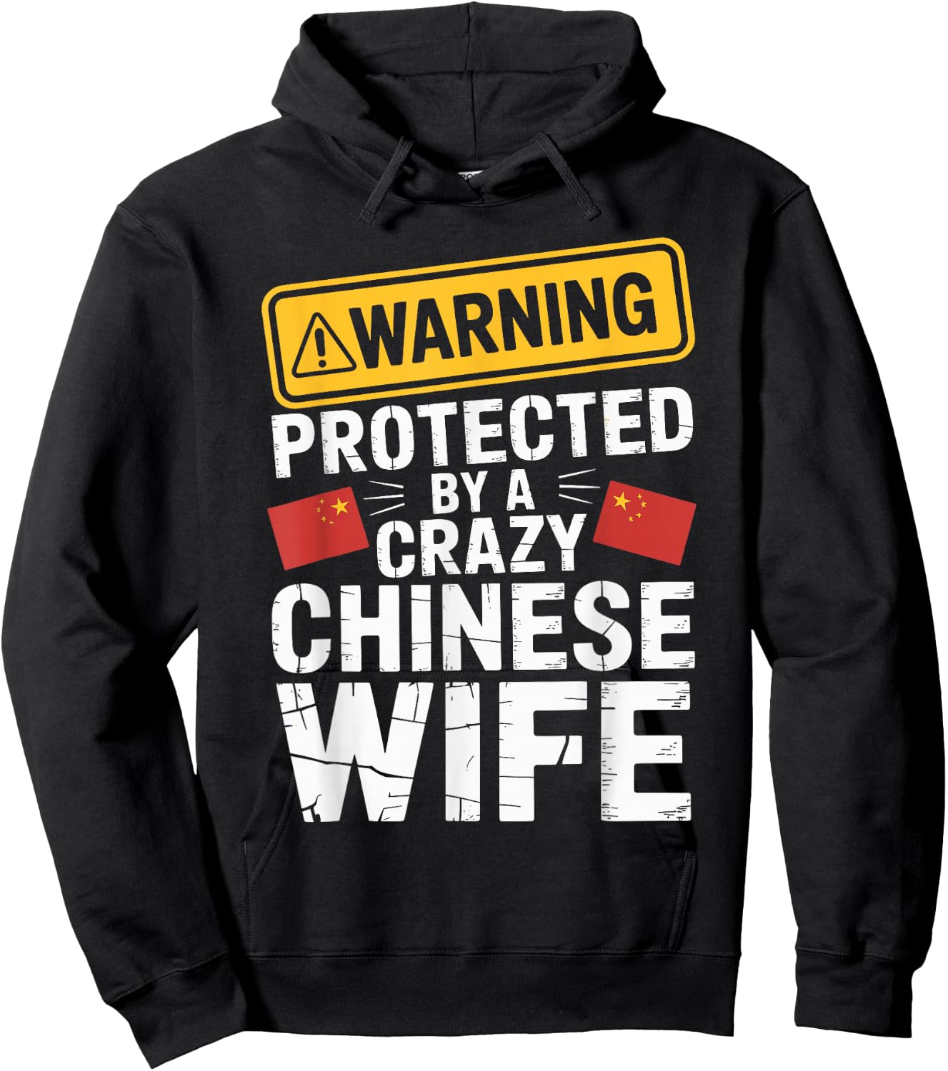 Warning Protected by A Crazy Chinese Wife Hoodie - Hoodie | Black