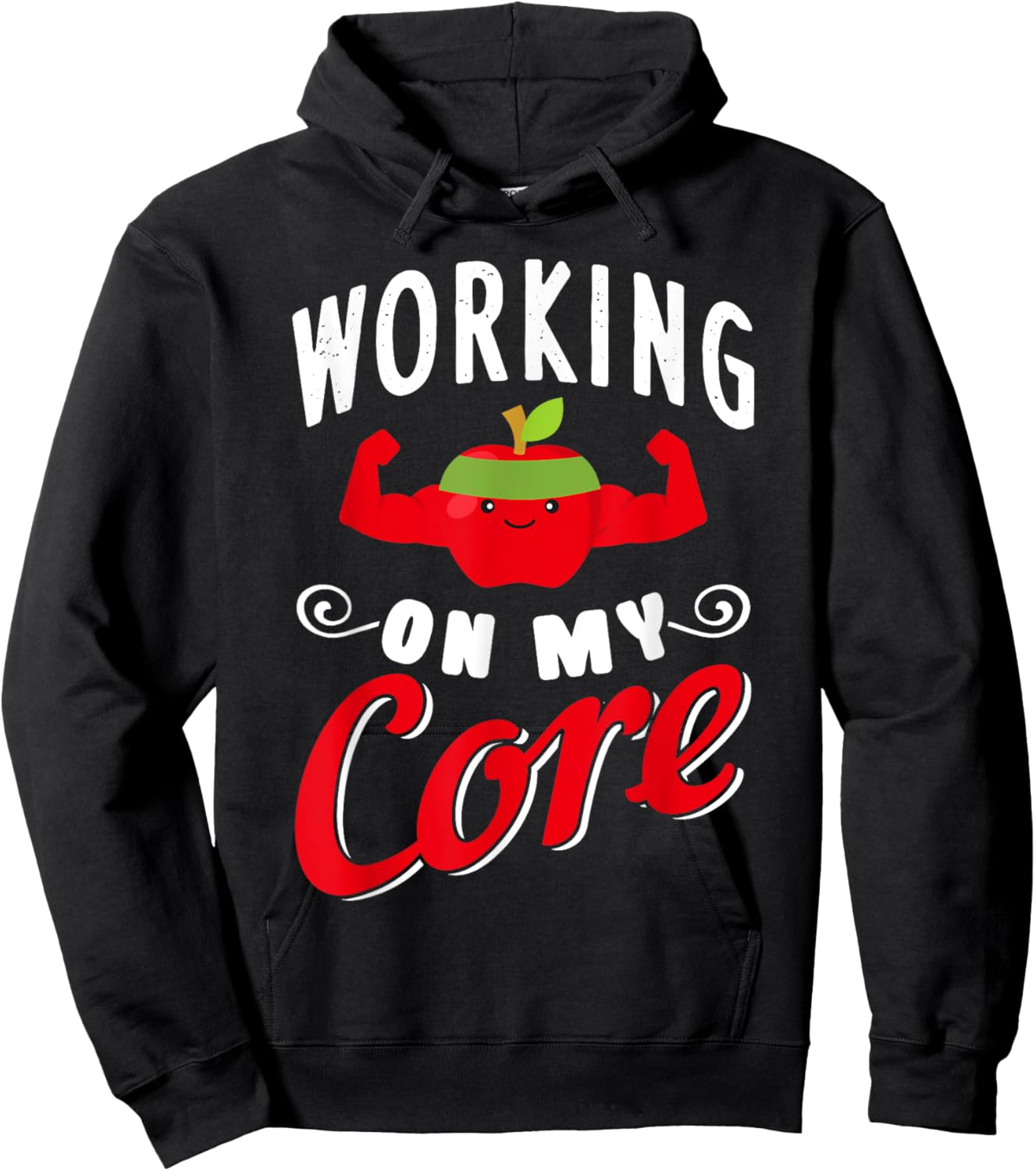Funny Apple Working Out Fitness Hoodie - Hoodie | Black