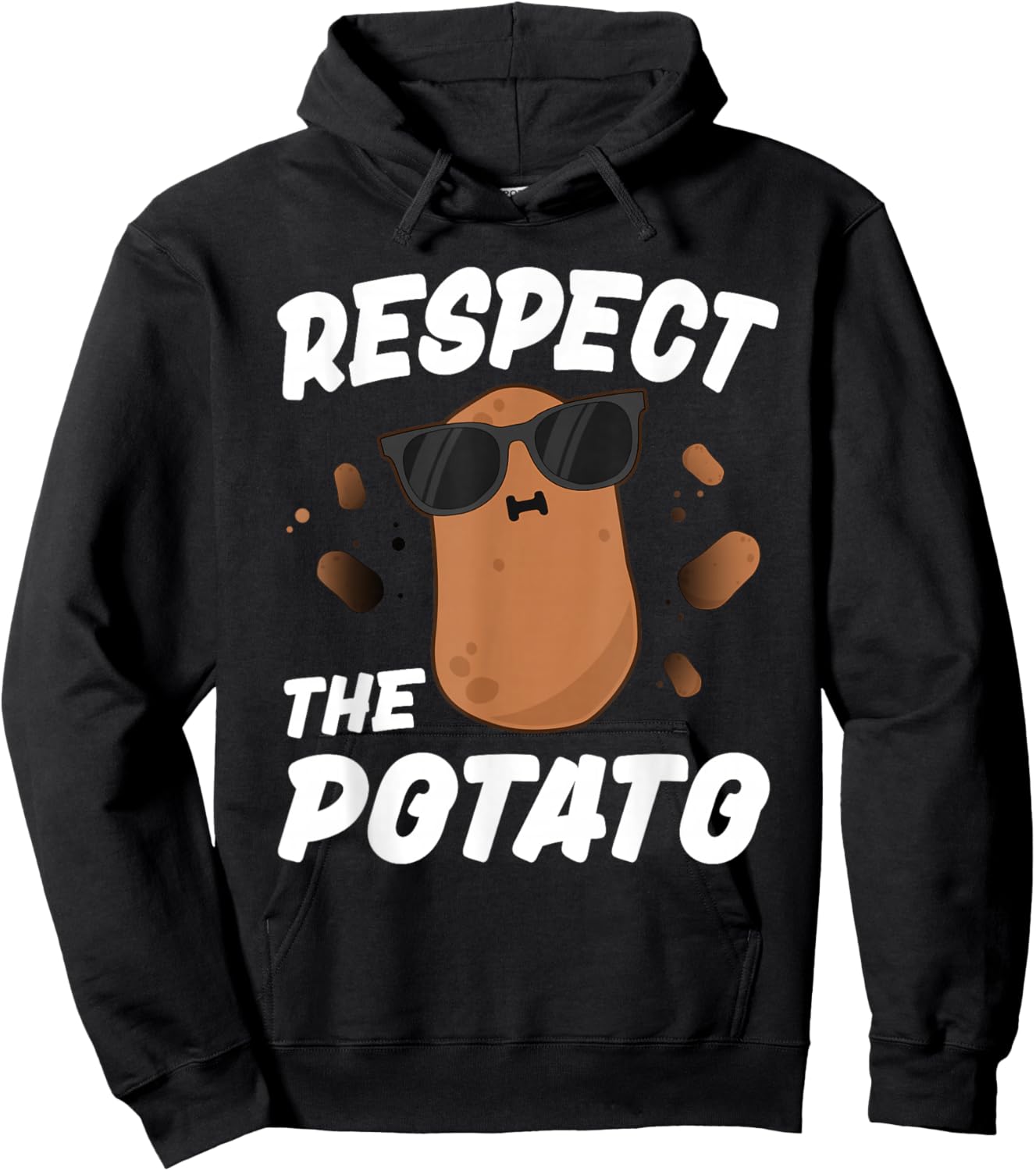 Respect The Potato For Boys Men Funny Vegetable Hoodie - Hoodie | Black