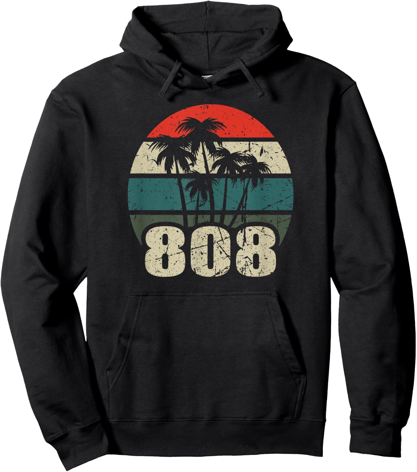 Hawaii 808 Oahu Waikiki Maui Kona Kauai Hawaiian Area Code Hoodie - Hoodie | Black