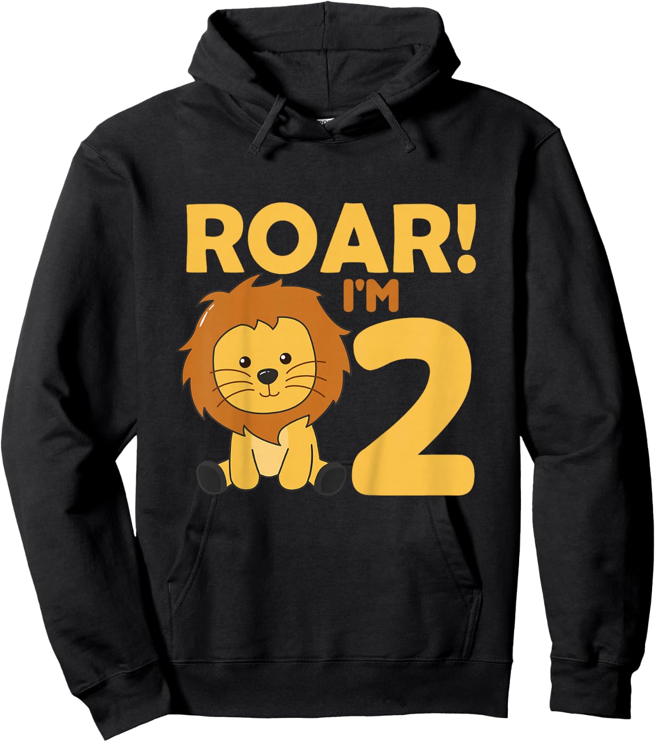 Kids Children 2nd Birthday Lion 2 Years Old Boy Lion Animal King Hoodie - Hoodie | Black