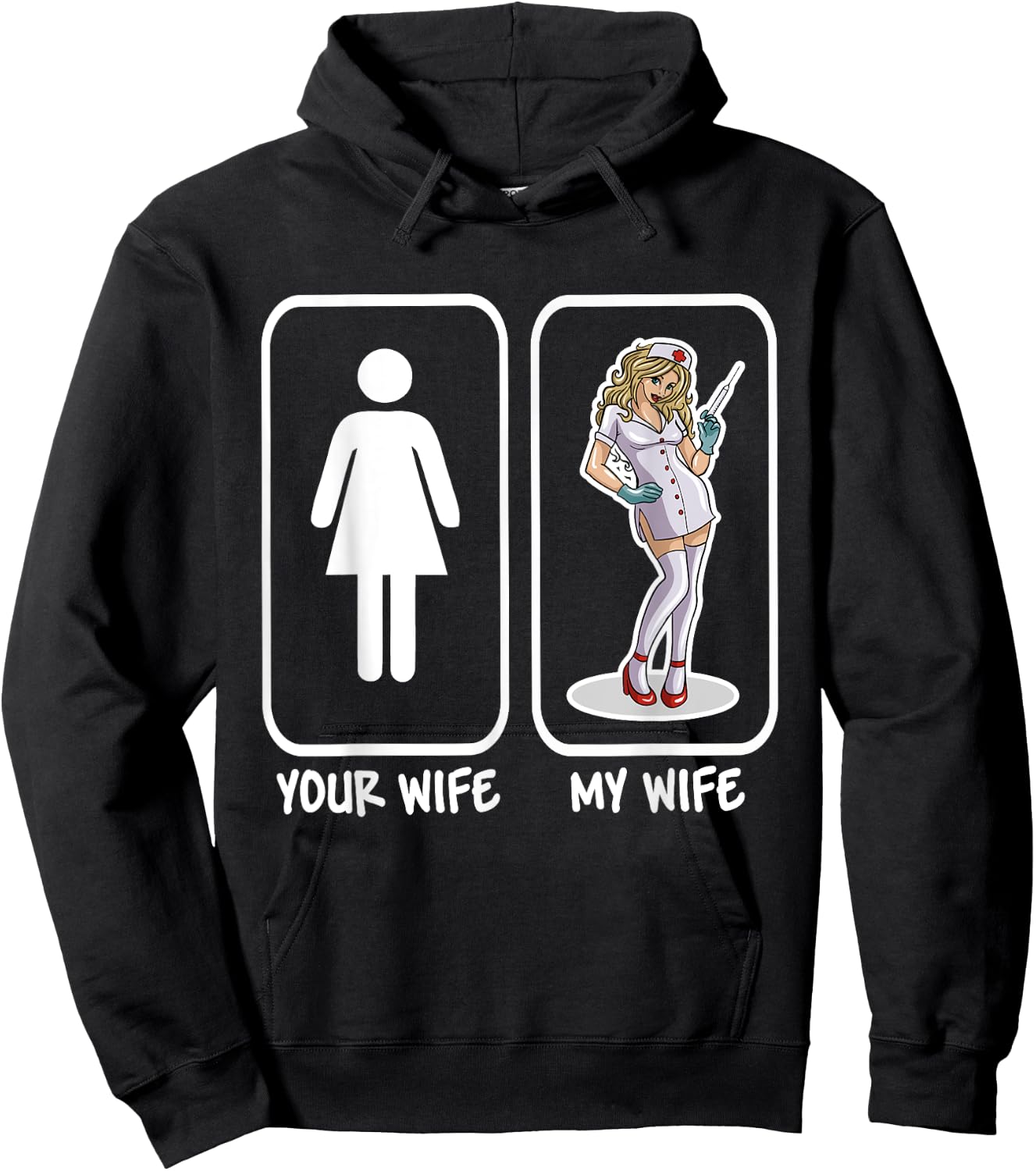 Your Wife My Wife Nurse Funny Husband Gift Hoodie - Hoodie | Black