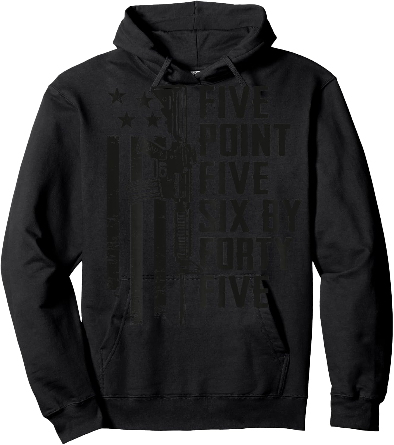 Five Point Five Six 5.56 Ammo AR15 Rifle - Camo - ON BACK Hoodie - Hoodie | Black