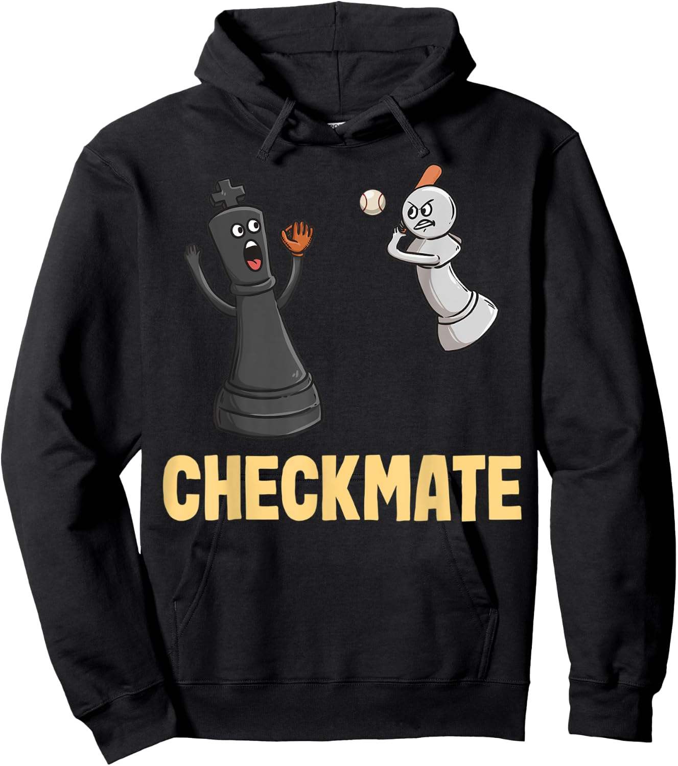 Funny Checkmate Chess Players Funny Baseball Hoodie - Hoodie | Black