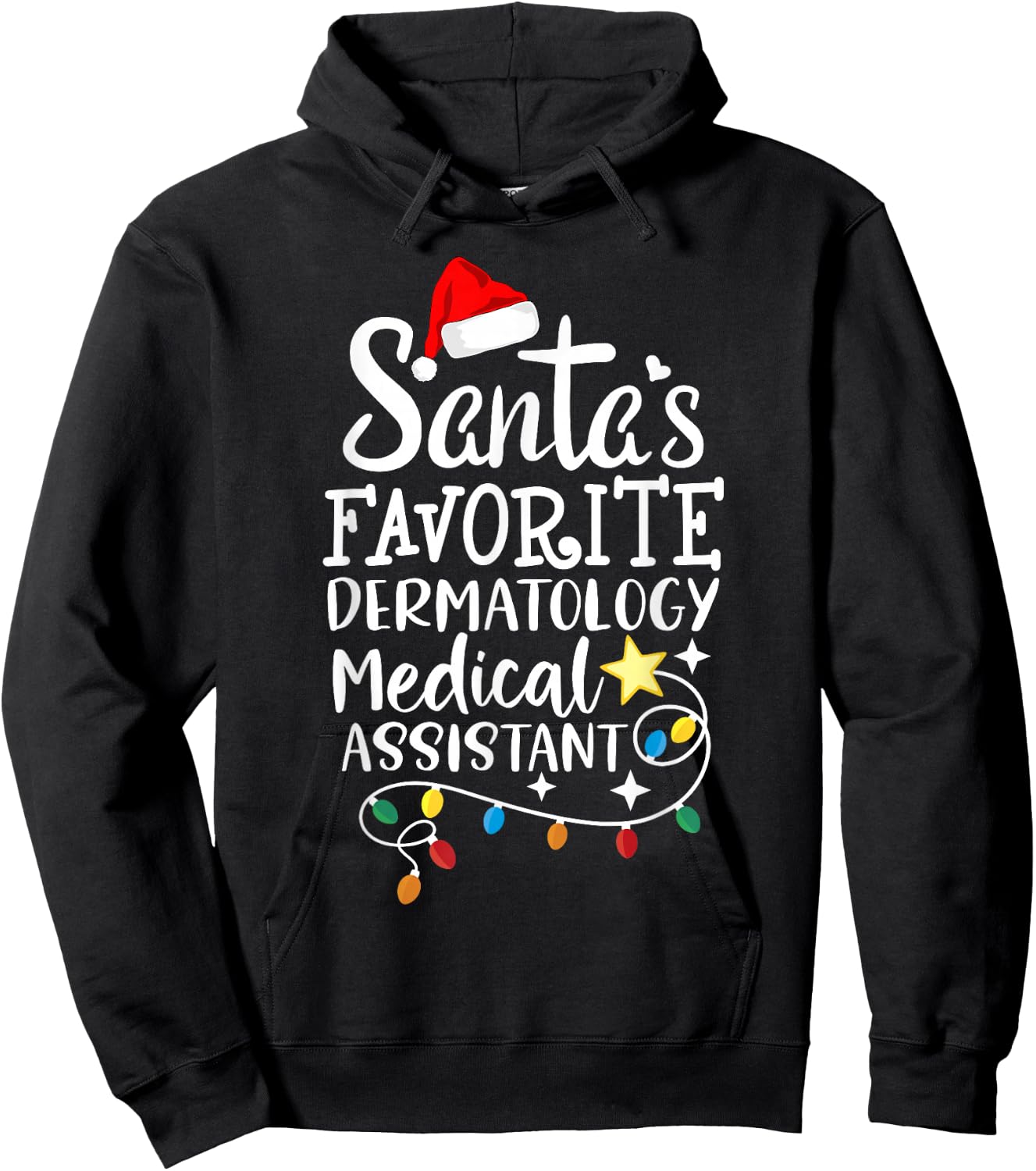 Santa's Favorite Dermatology Medical Assistant Christmas MA Hoodie - Hoodie | Black