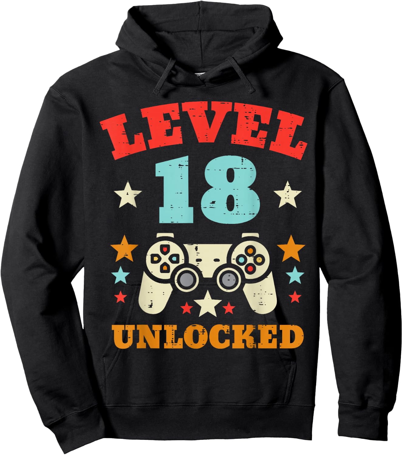 Level 18 Unlocked Video Gamer Boys Men 18th Birthday Hoodie - Hoodie | Black