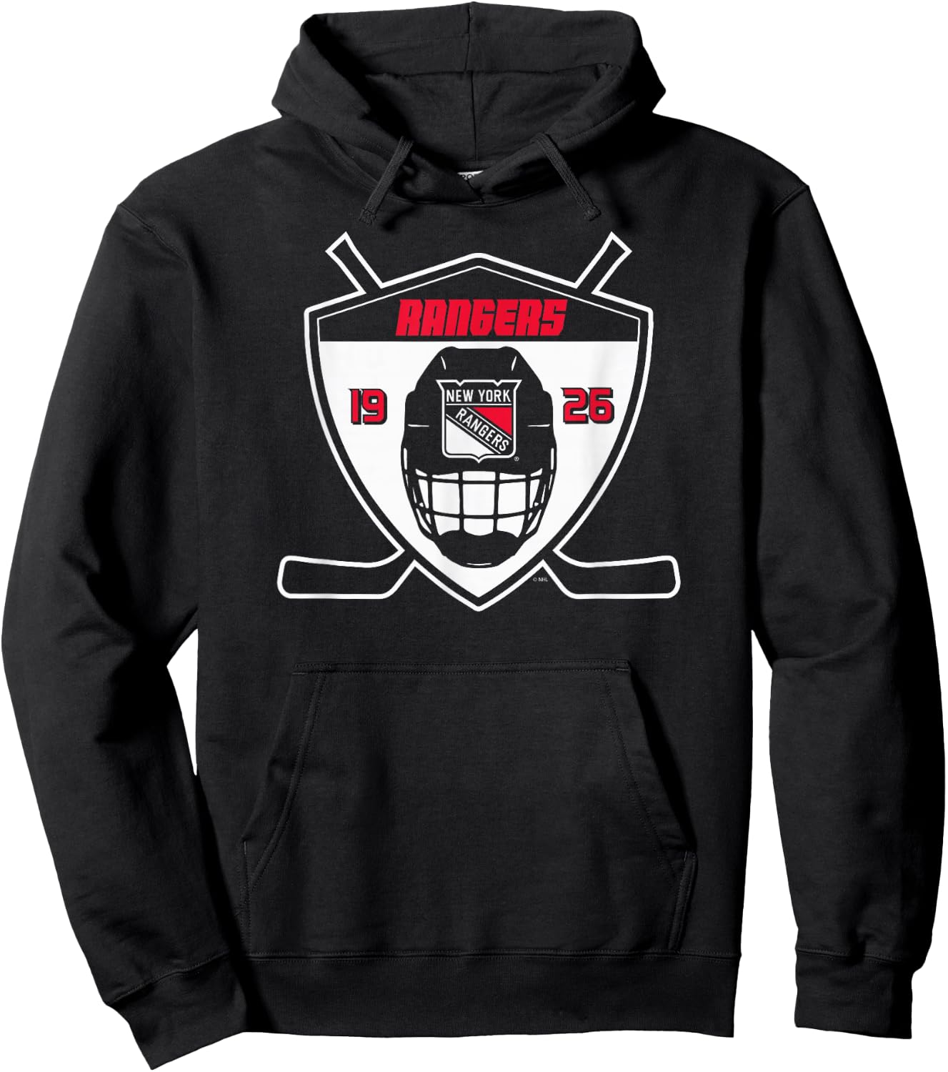 New York Rangers Shield Royal Officially Licensed Hoodie - Hoodie | Black