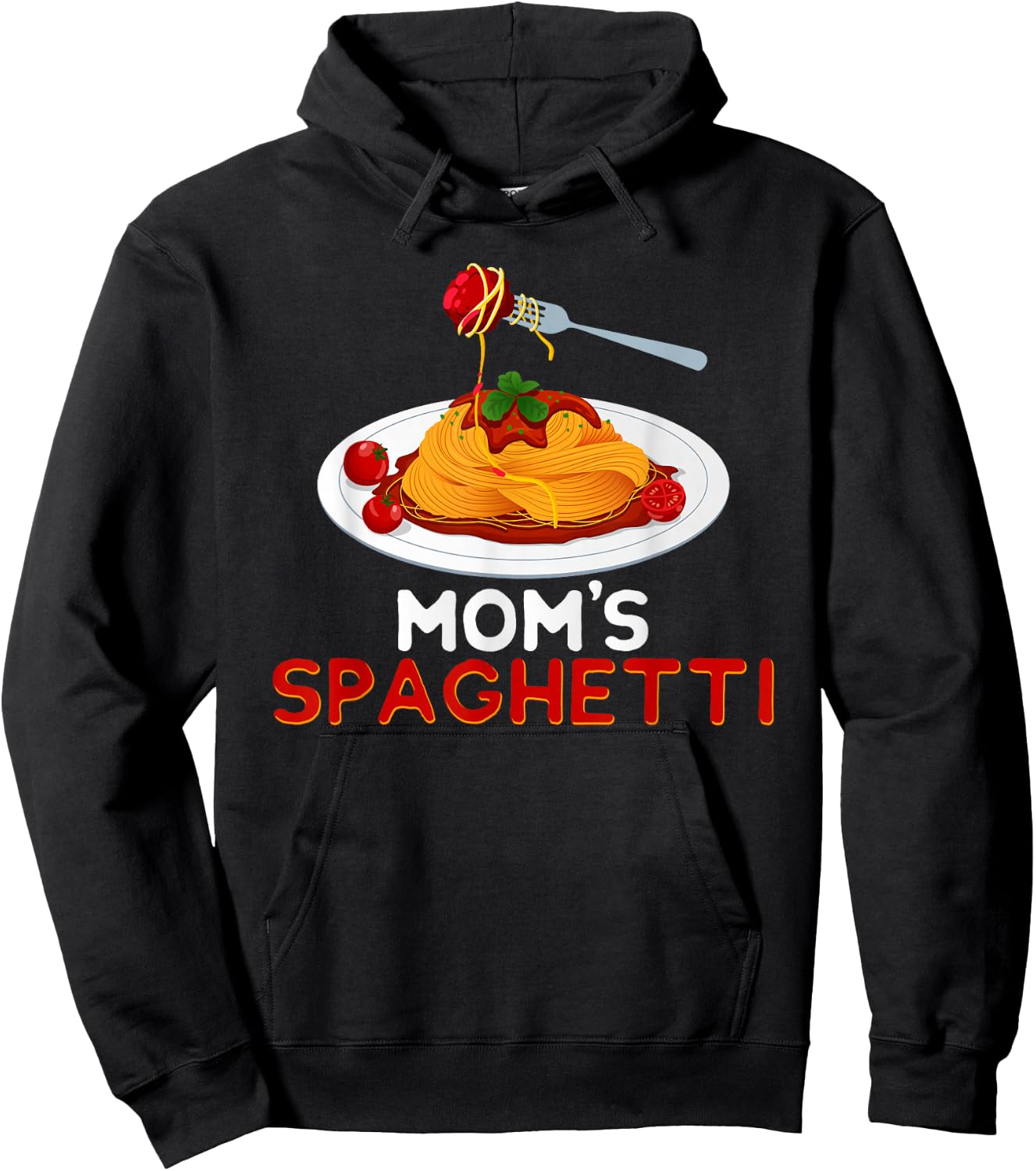 Mom's Spaghetti Food Lover Foodie Loves Pasta Funny Hoodie - Hoodie | Black