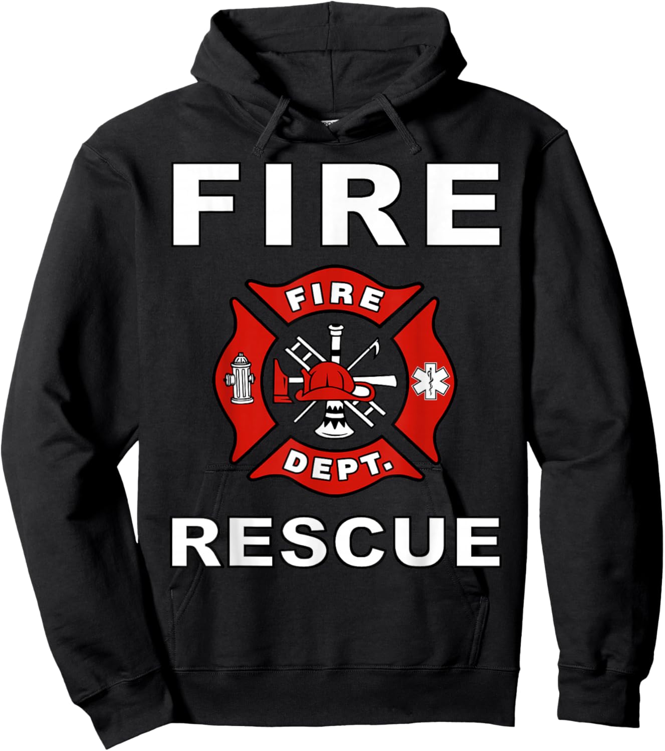 FIRE Rescue FIRE Fighter Fireman Kids Youth Adult Boys Girls Small Hoodie - Hoodie | Black