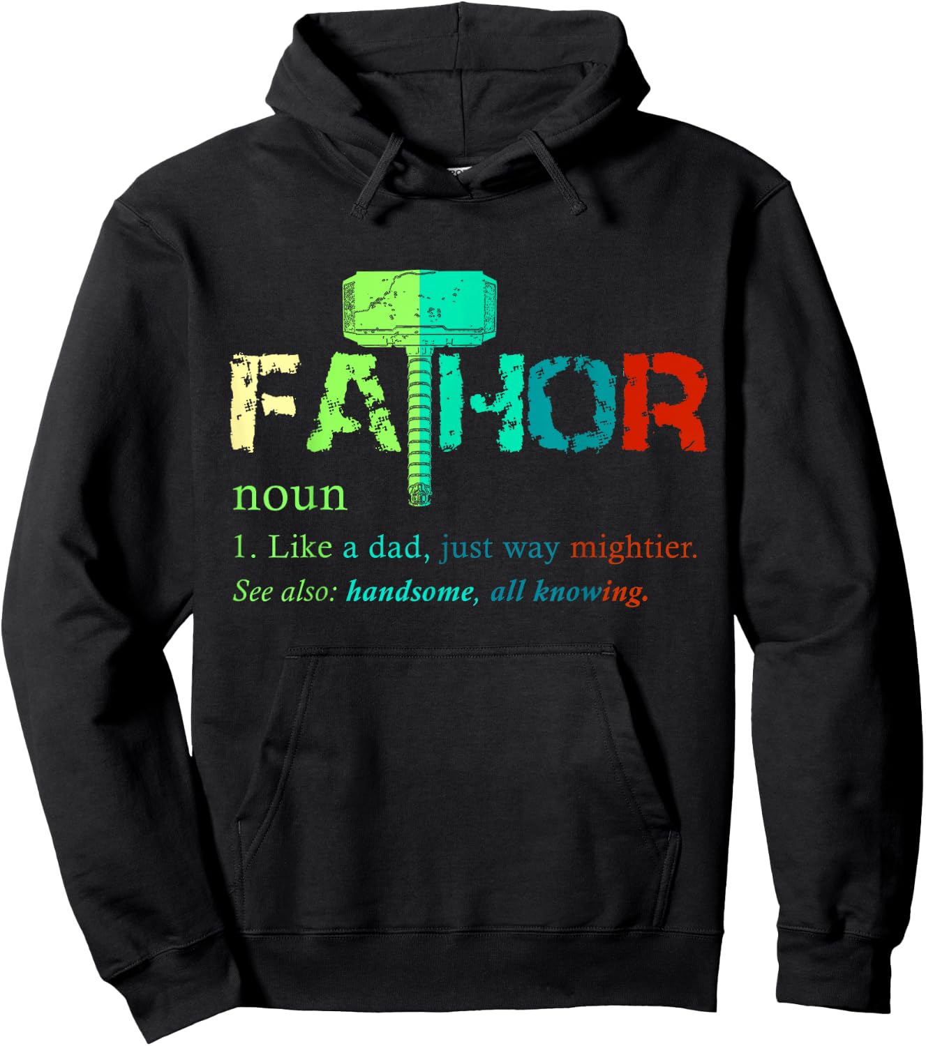 Funny Dad Definition Fathor Funny Fathers Day Dad Hoodie - Hoodie | Black
