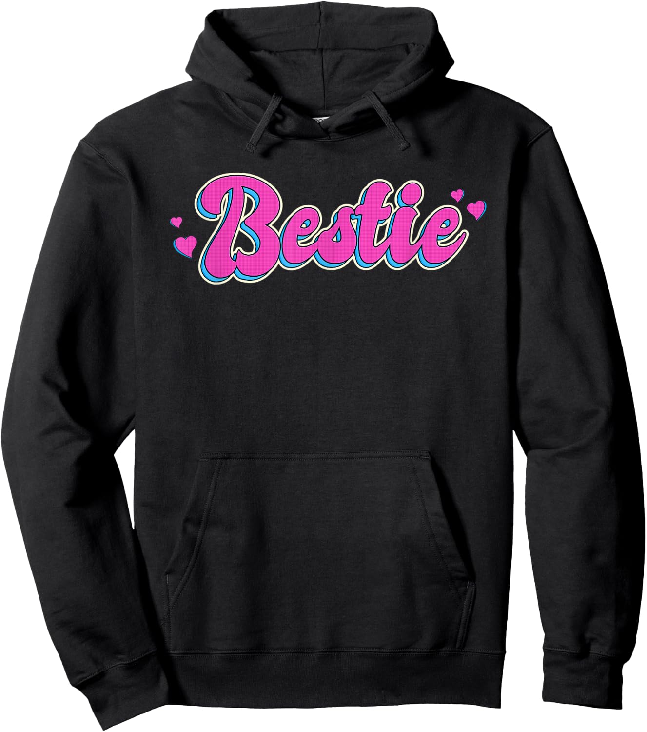 Bestie Hearts Bestfriend BFF Friendship Besties Hoodie - Hoodie | Black