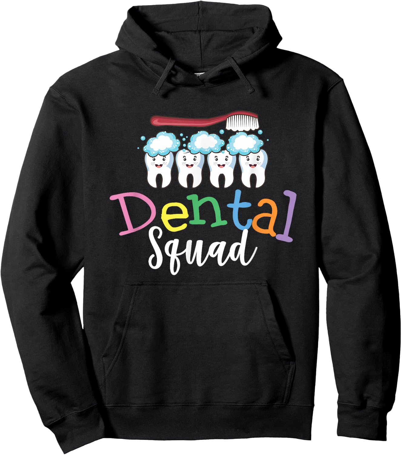 Funny Dental Squad Teeth Toothbrush Dentist Dental Hygienist Hoodie - Hoodie | Black