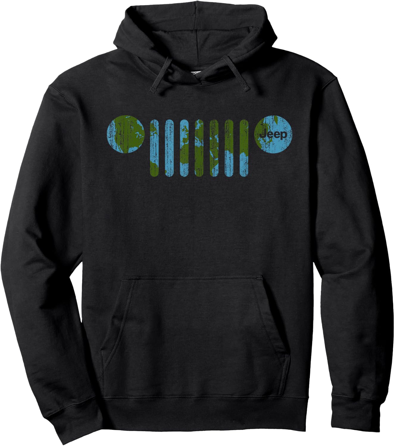 Jeep - There's Only One Earth, Jeep Grille Hoodie - Hoodie | Black