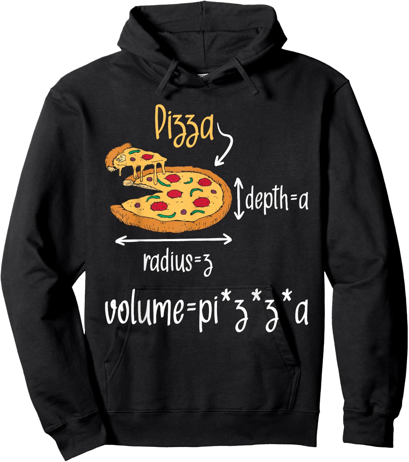 Pizza Volume Formula - Food Lover Math Foodie Hoodie - Hoodie | Black