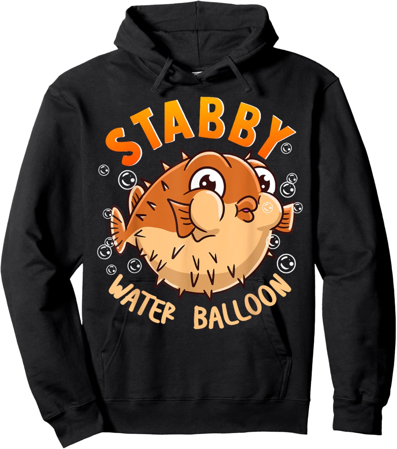 Pufferfish Stabby Water Balloon Fish Cute Funny Hoodie - Hoodie | Black