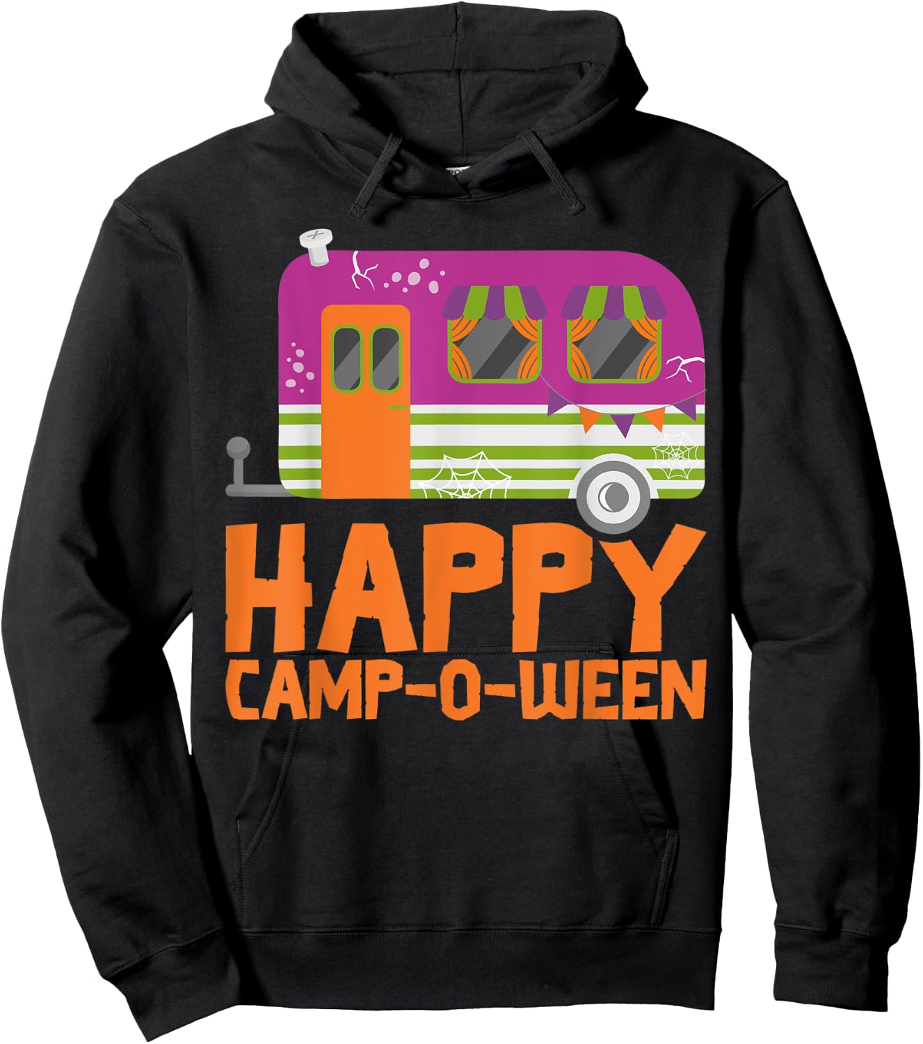 Happy Camp-O-Ween Funny Halloween Camping Camper Costume Hoodie - Hoodie | Black