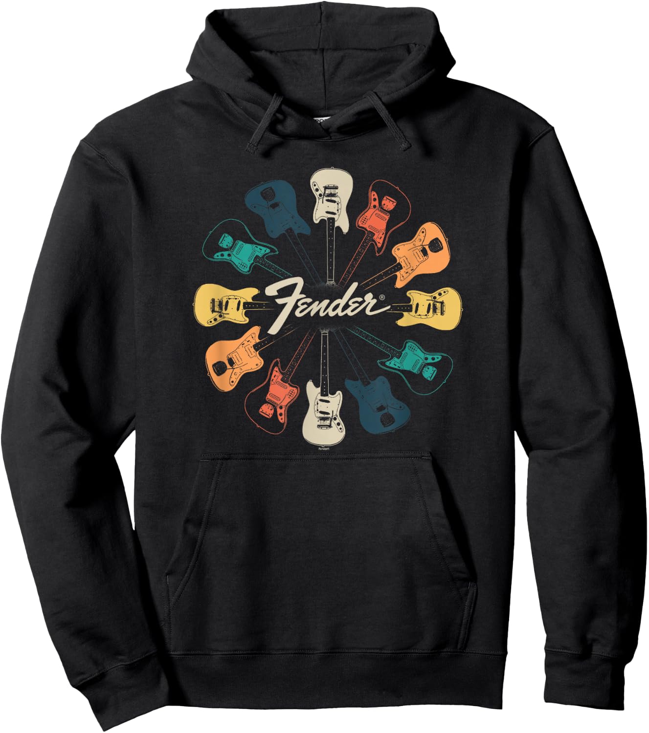 Fender Retro Guitar Kaleidoscope Small Hoodie - Hoodie | Black