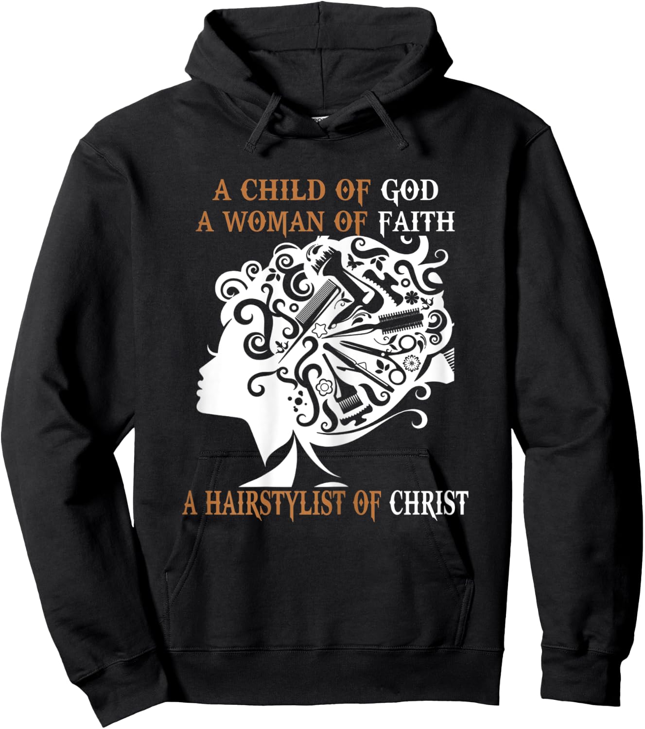 A Hairstylist Of Christ Women Hairdresser Hair Stylist Funny Hoodie - Hoodie | Black