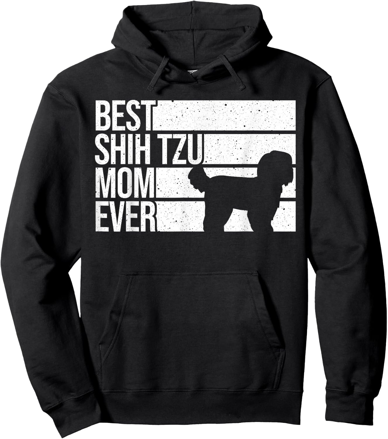 Funny Shih Tzu Mom Art Girl Mother's Day Dog Lover Hoodie - Hoodie | Black