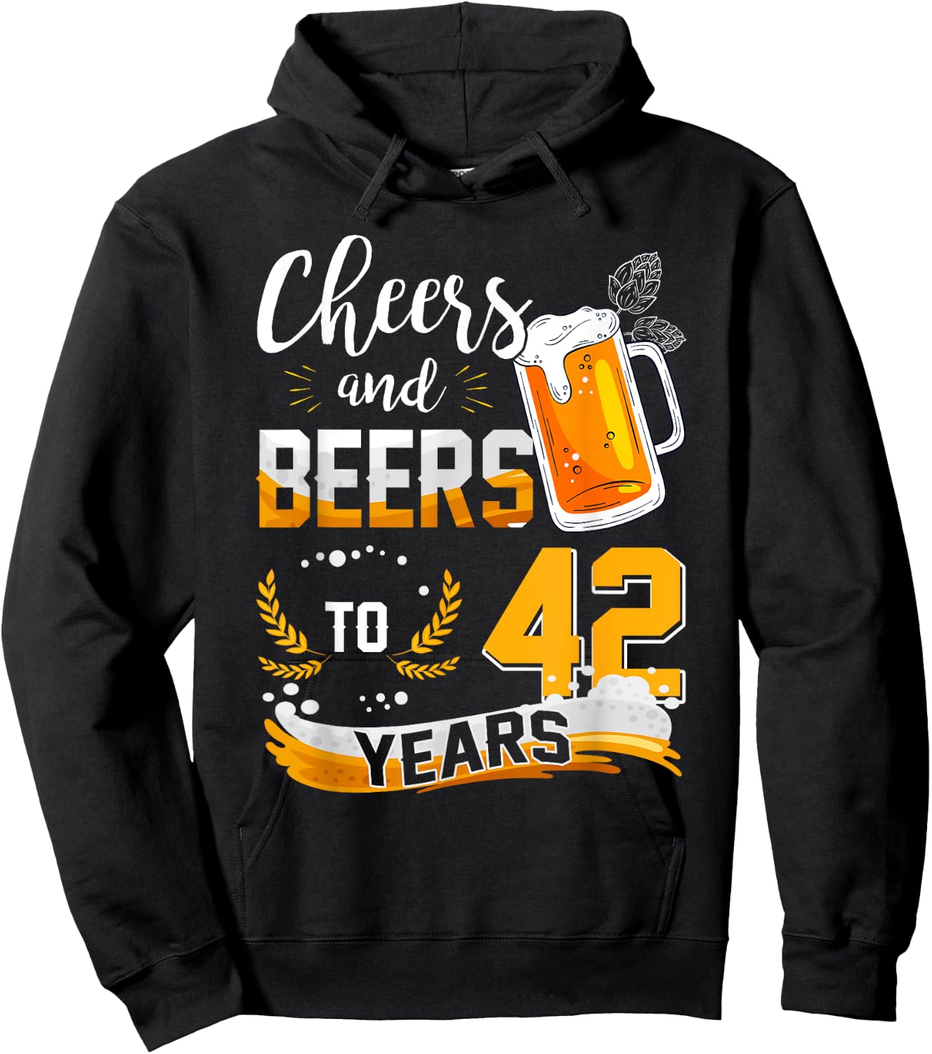 42nd Birthday Cheers And Beers To 42 Years Born In 1980 Hoodie - Hoodie | Black