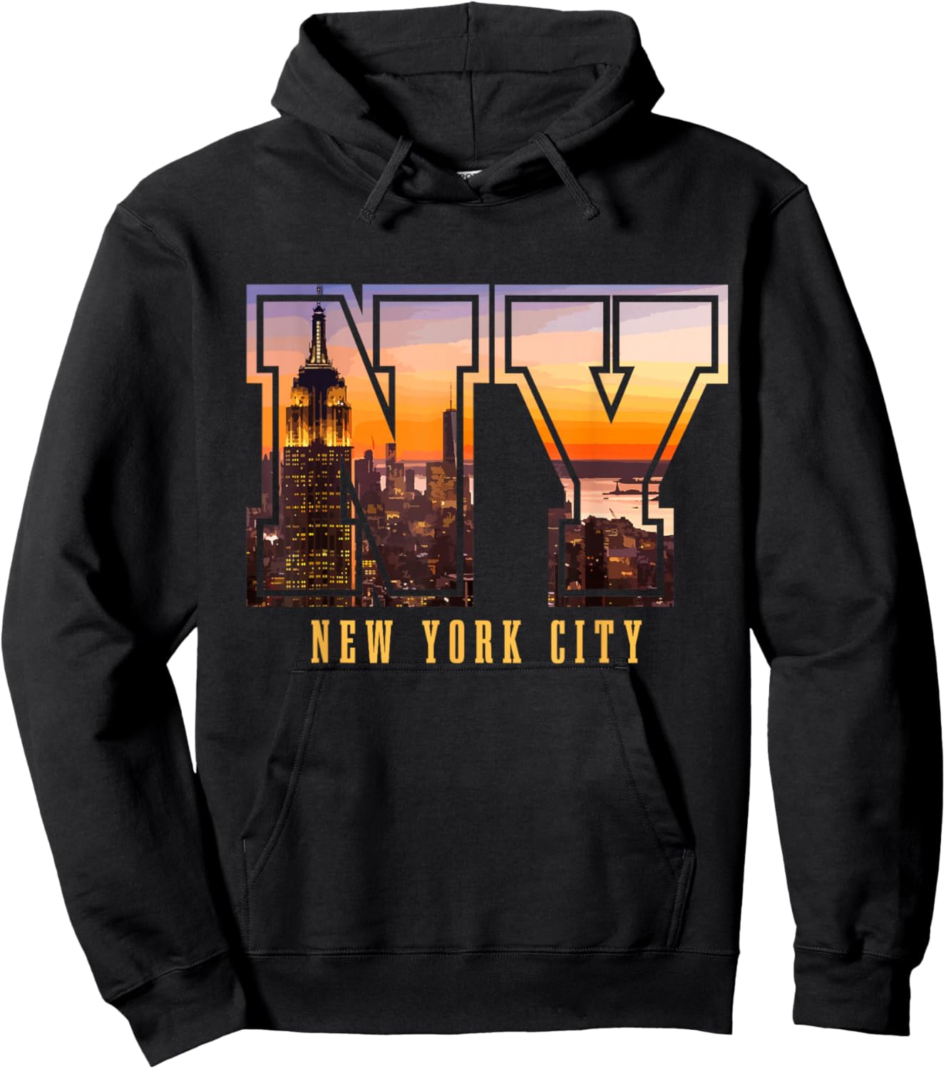 New York City NYC NY Skyline USA America Souvenir Gift Hoodie - Hoodie | Black