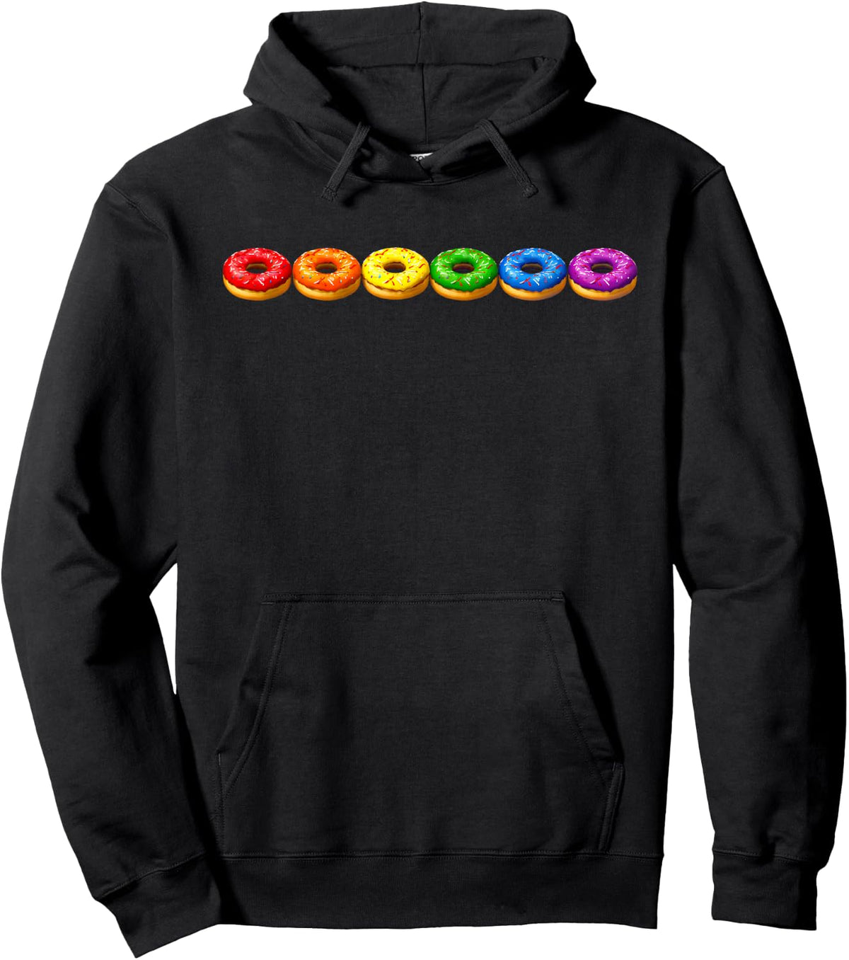Gay Pride Month Donuts LGBT Rainbow Flag LGBTQ Flag Queer Hoodie - Hoodie | Black