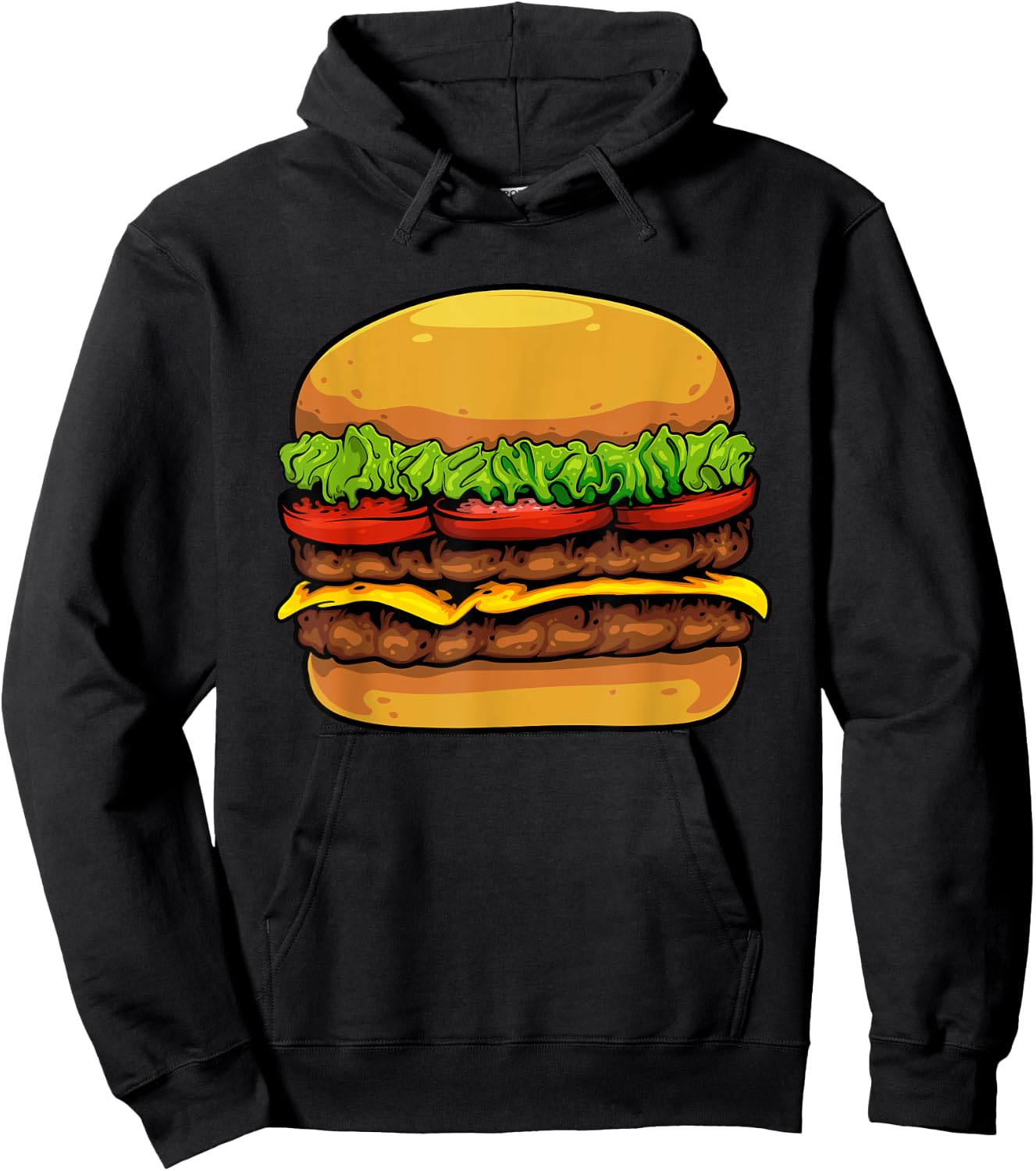 Funny Hamburger Art For Kids Men Women Cheeseburger Lover Hoodie - Hoodie | Black