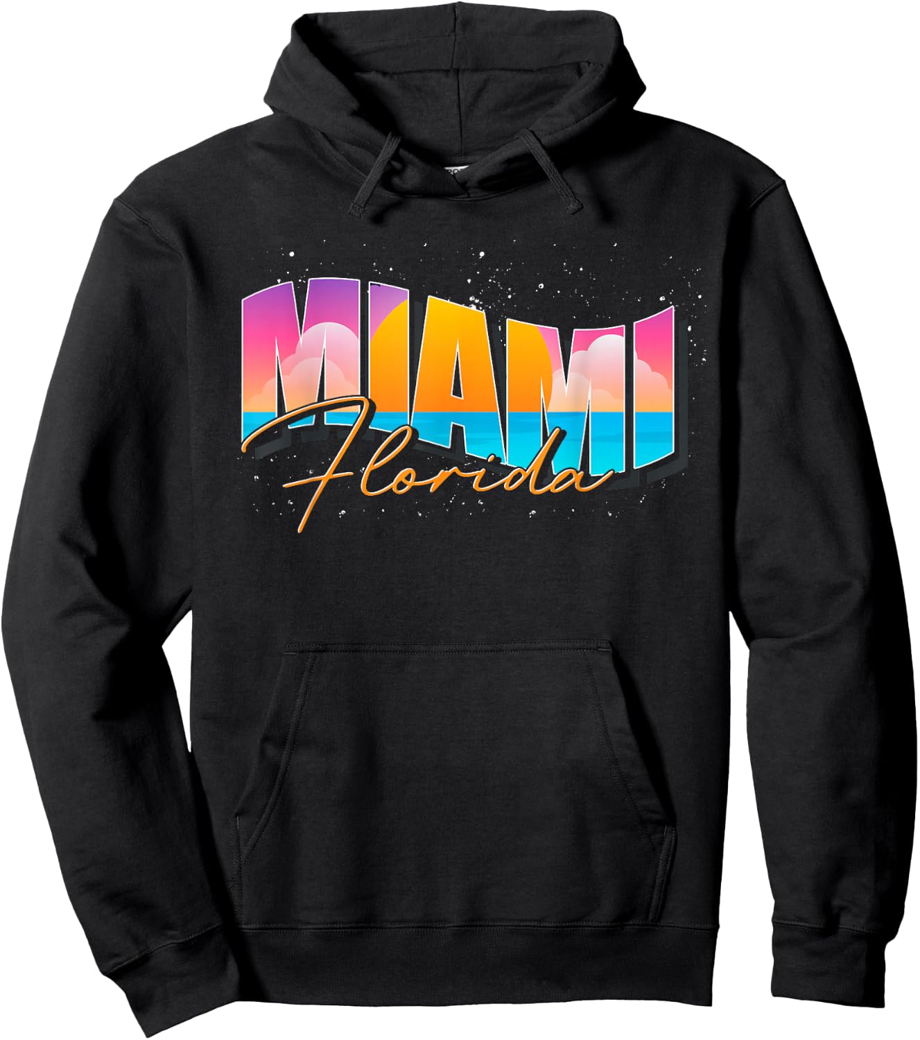 FL State Summer Vacation Tropical South Beach Miami Florida Hoodie - Hoodie | Black