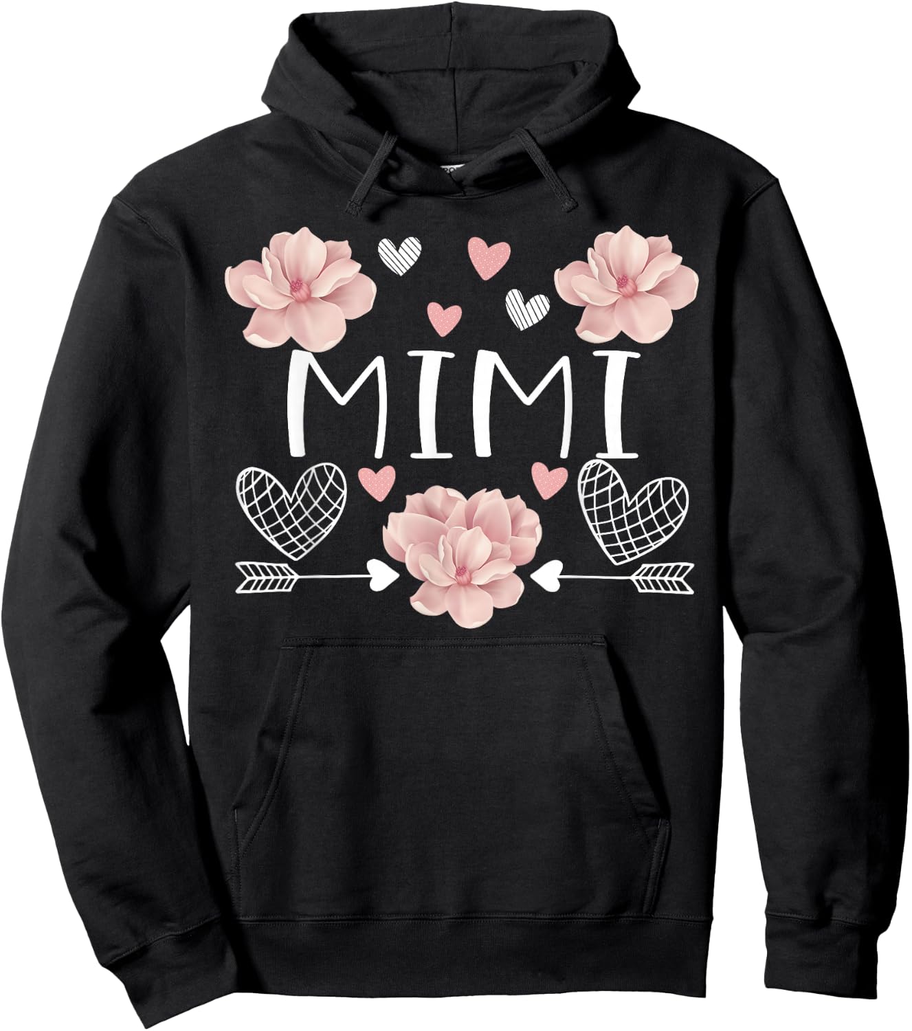 Mimi shirt Pink Flowers Mother's Day Mimi Hoodie - Hoodie | Black