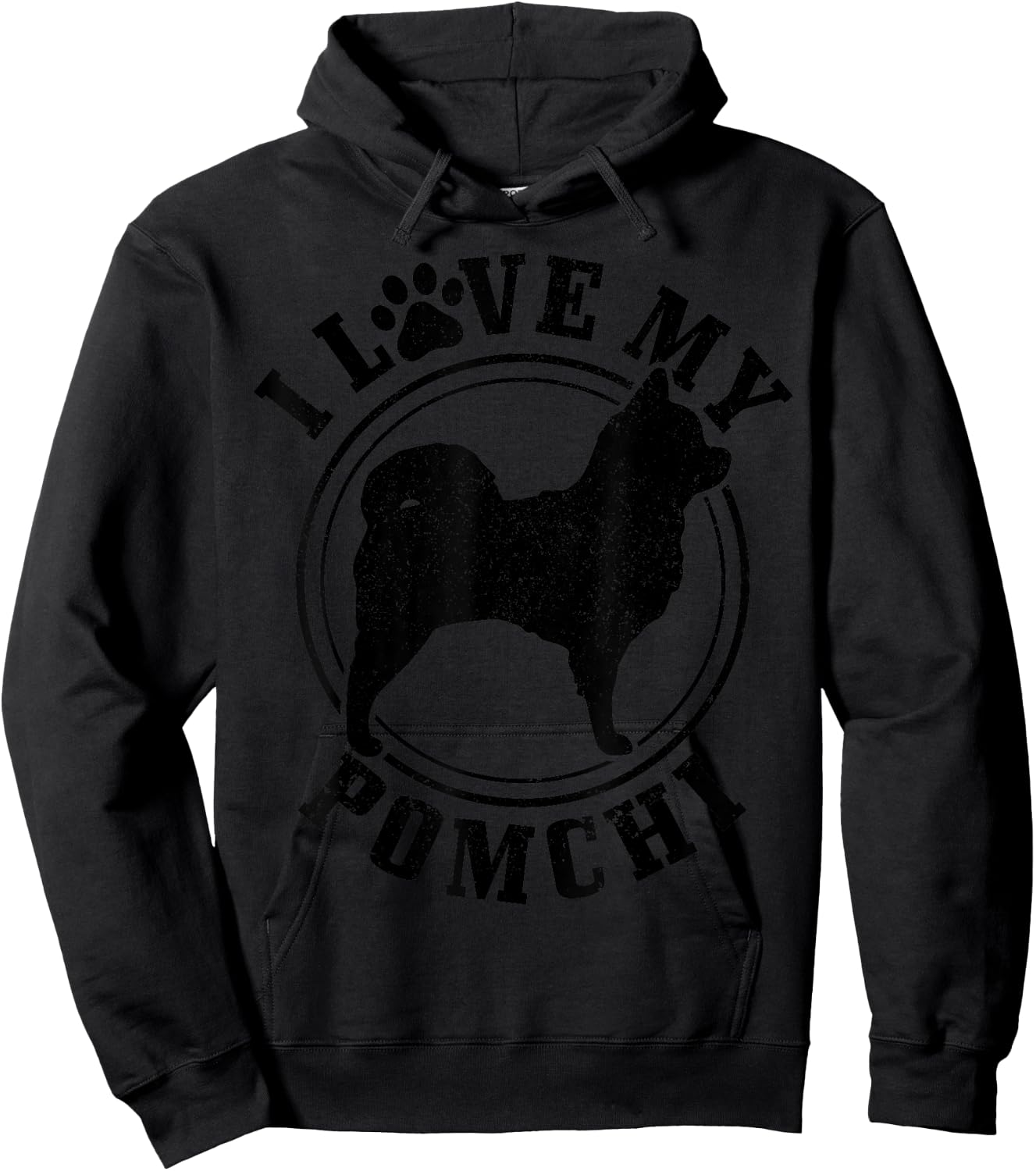 Pomchi Dog I Love My Pomchi Mom Dad Men Women Hoodie - Hoodie | Black