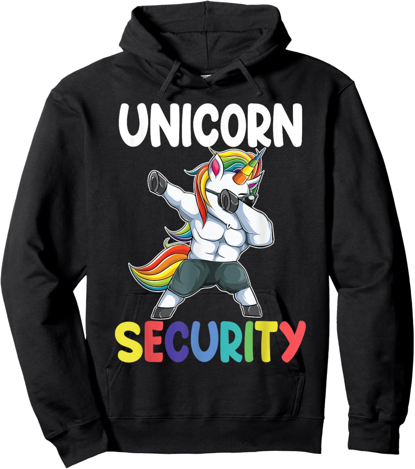 Unicorn Security Dad Mom Daughter Adult unicorn costume gift Hoodie - Hoodie | Black