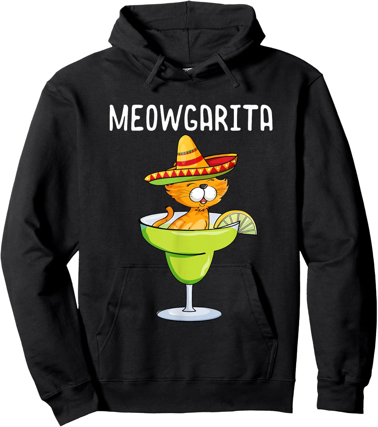 Meowgarita - Cinco de Mayo Margarita Cat Lover Hoodie - Hoodie | Black