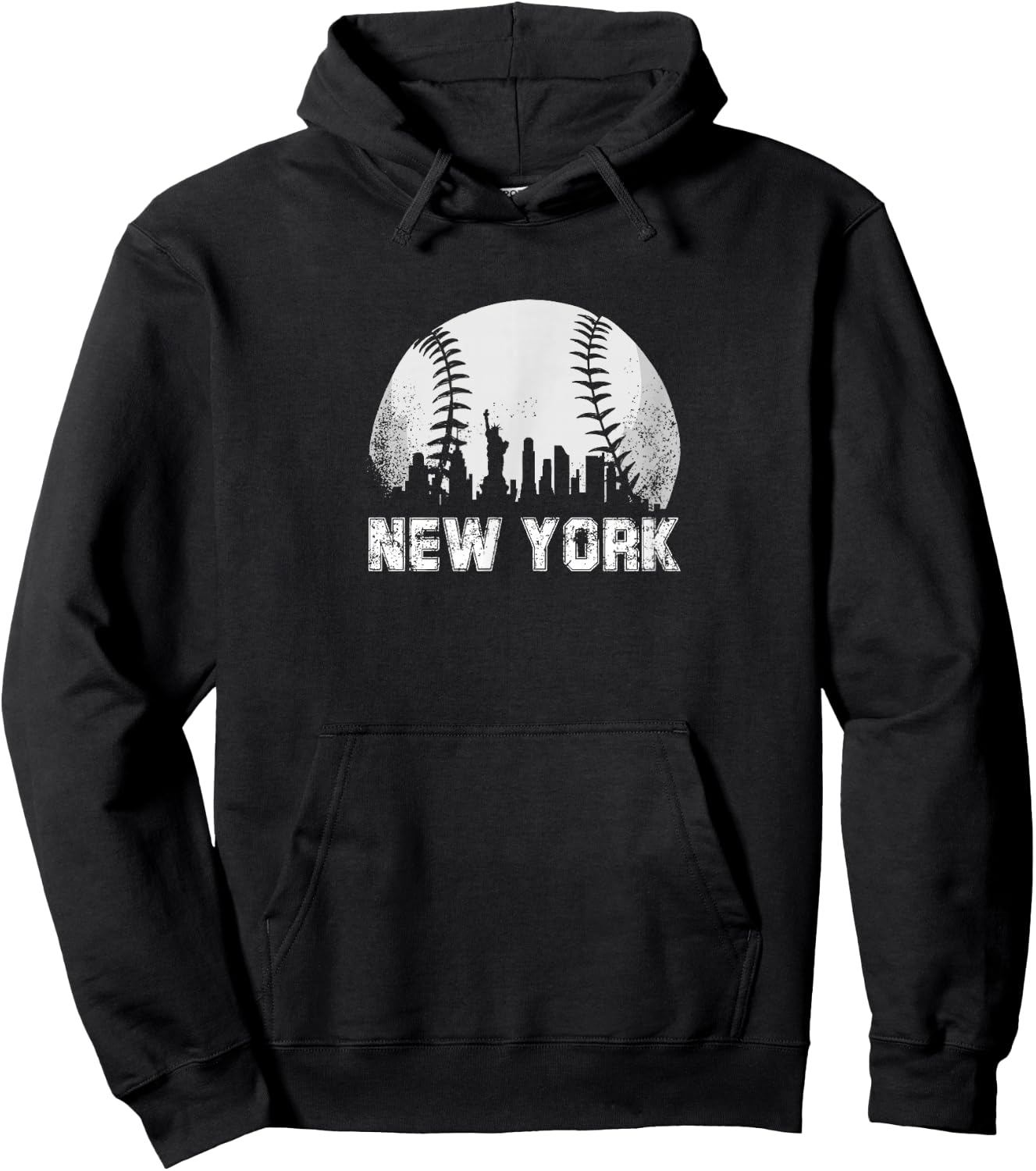 New York City Skyline Baseball Lover Hoodie - Hoodie | Black