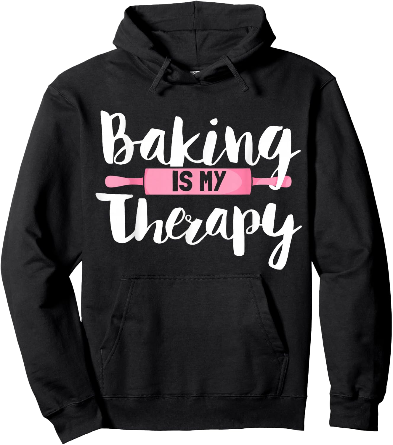 Funny Baker Saying Therapy Baking Hoodie - Hoodie | Black