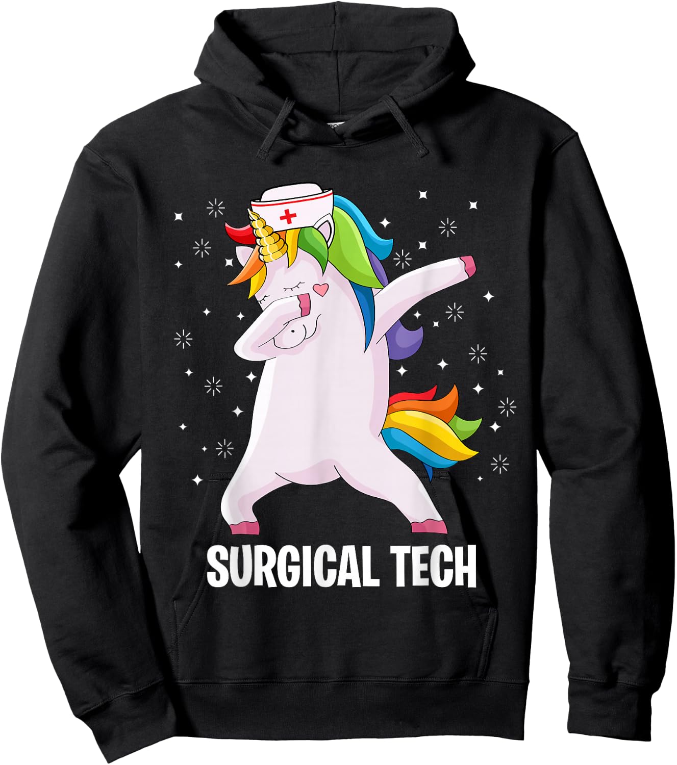 Funny Scrub Tech Surgical Tech Week Technologist Unicorn Hoodie - Hoodie | Black