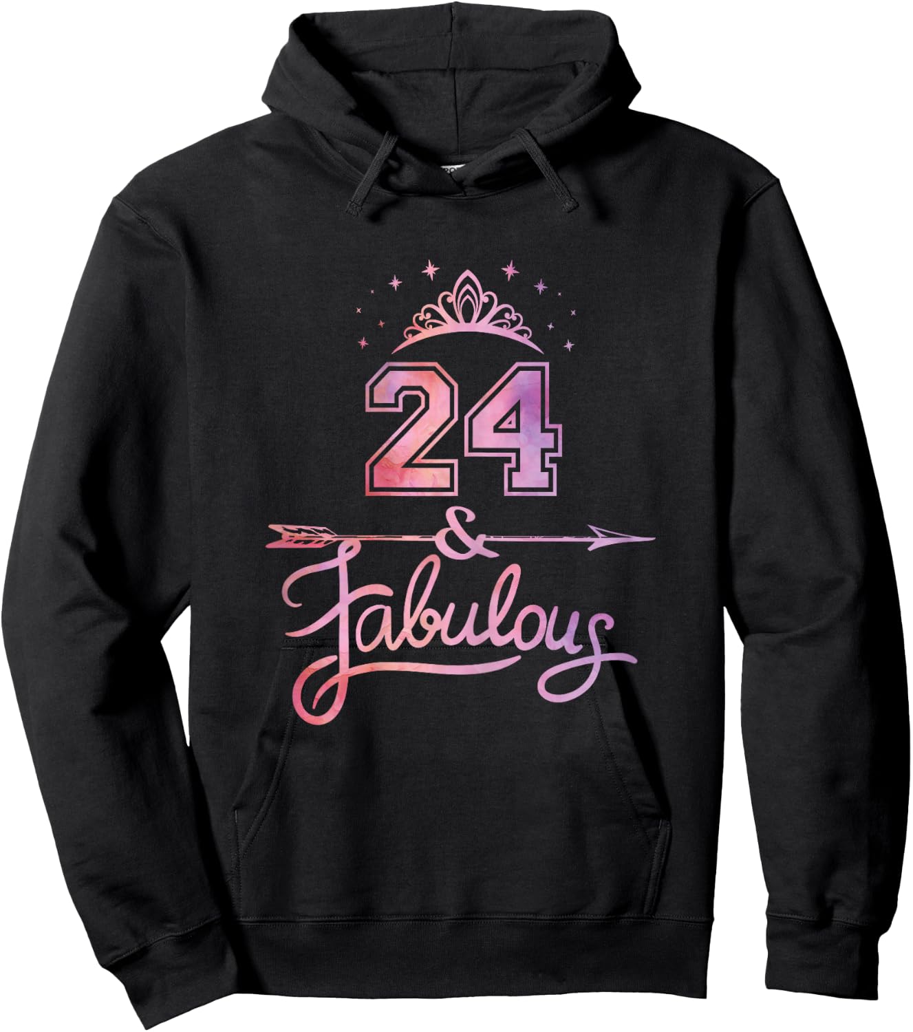 Women 24 Years Old And Fabulous Happy 24th Birthday Hoodie - Hoodie | Black
