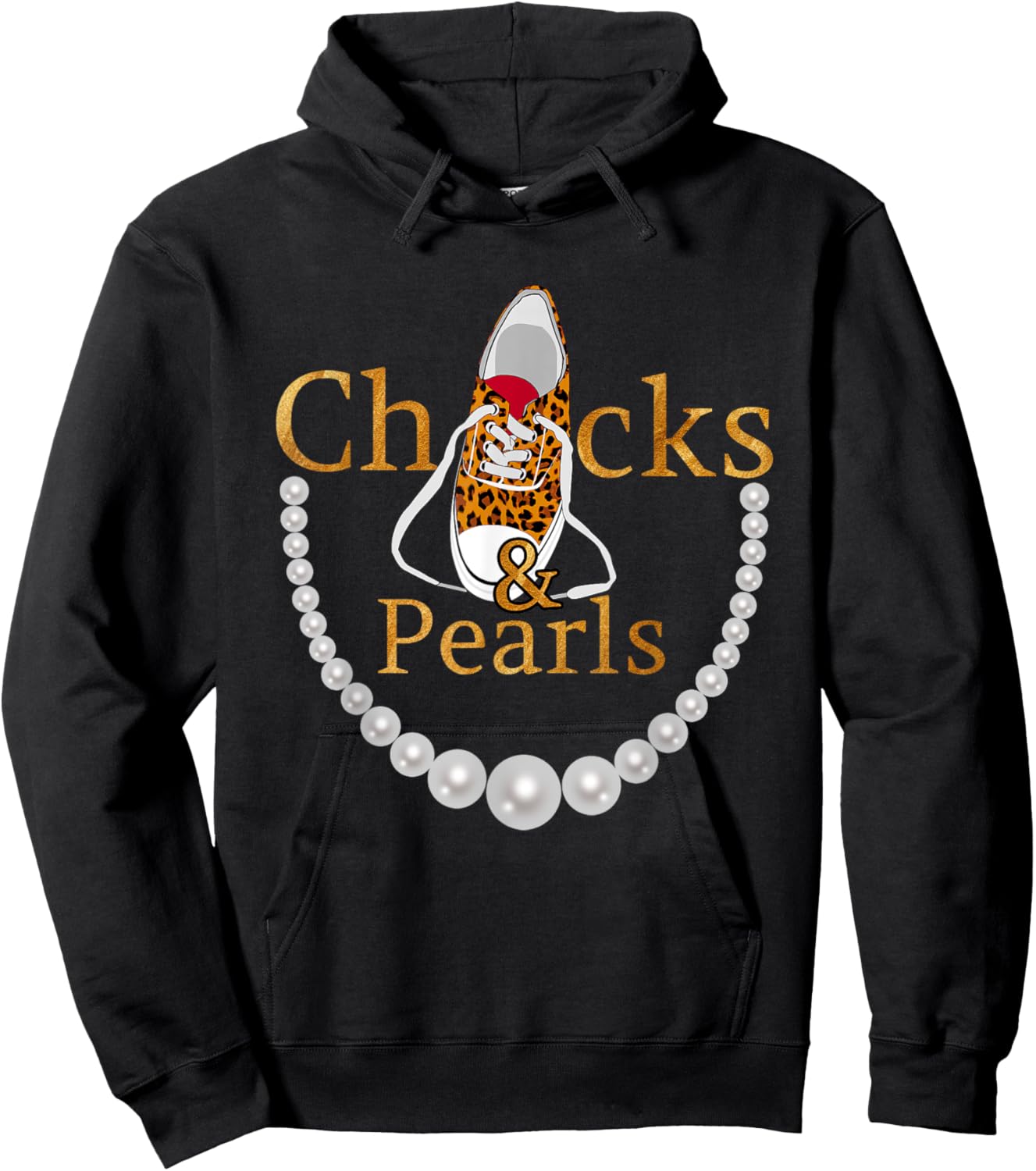 Chucks and Pearls 2021 leopard Hoodie - Hoodie | Black