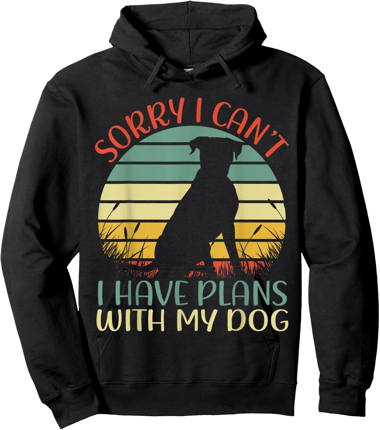 Sorry I can't I have plans with my dog Men Women Girls Kids Hoodie - Hoodie | Black