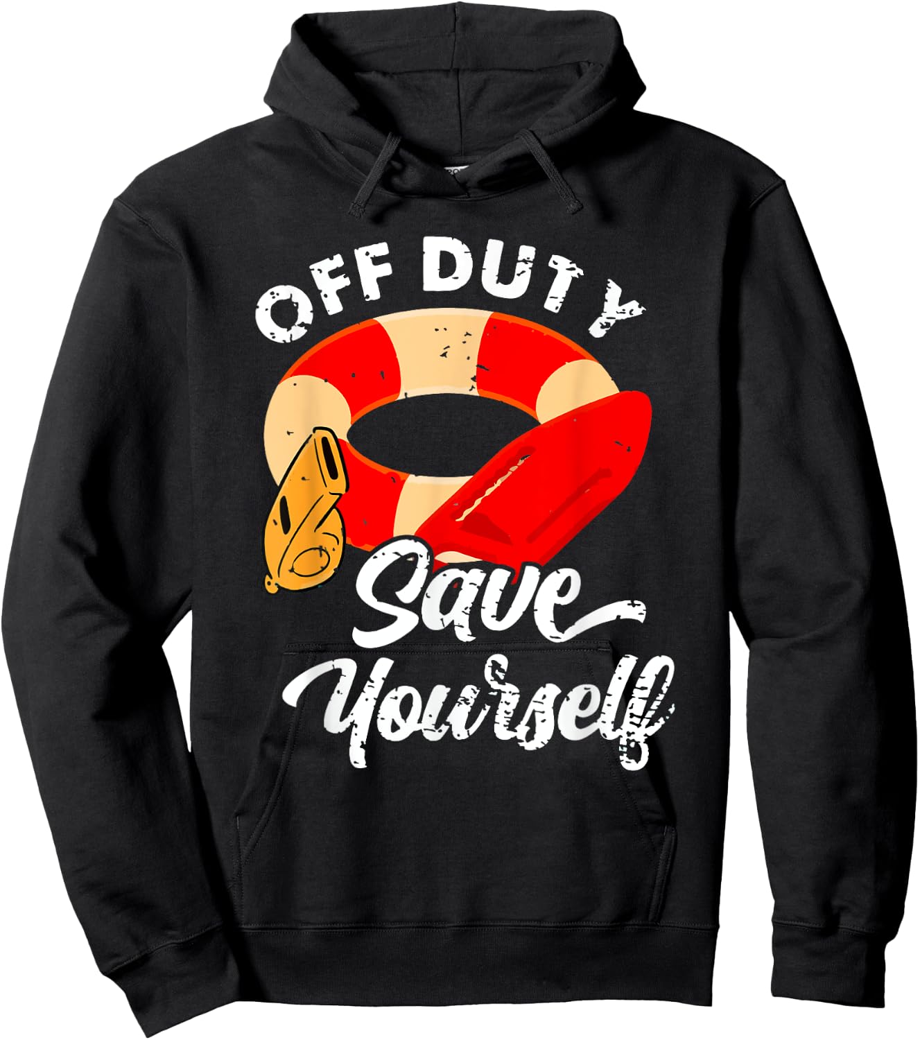Lifeguards Off Duty Save Yourself Hoodie - Hoodie | Black