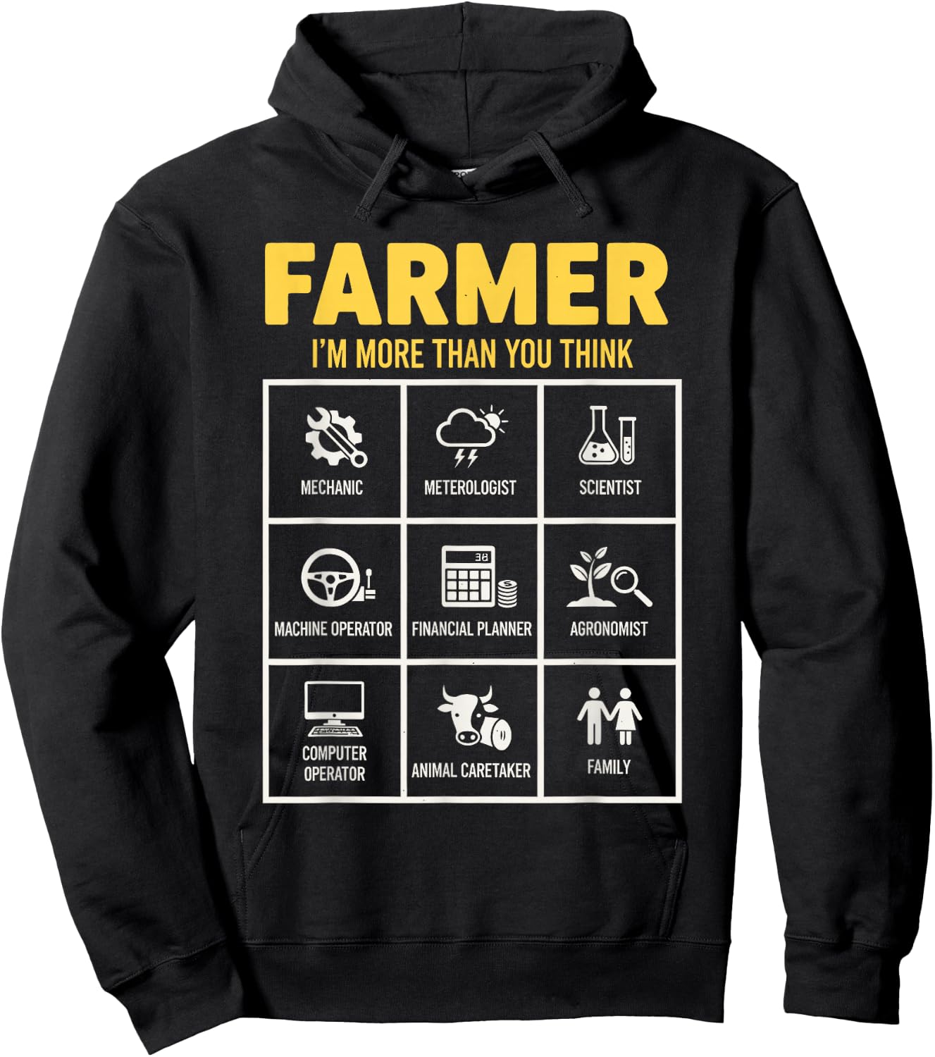 Farmer I'm More Than You Think Farm Farming Hoodie - Hoodie | Black