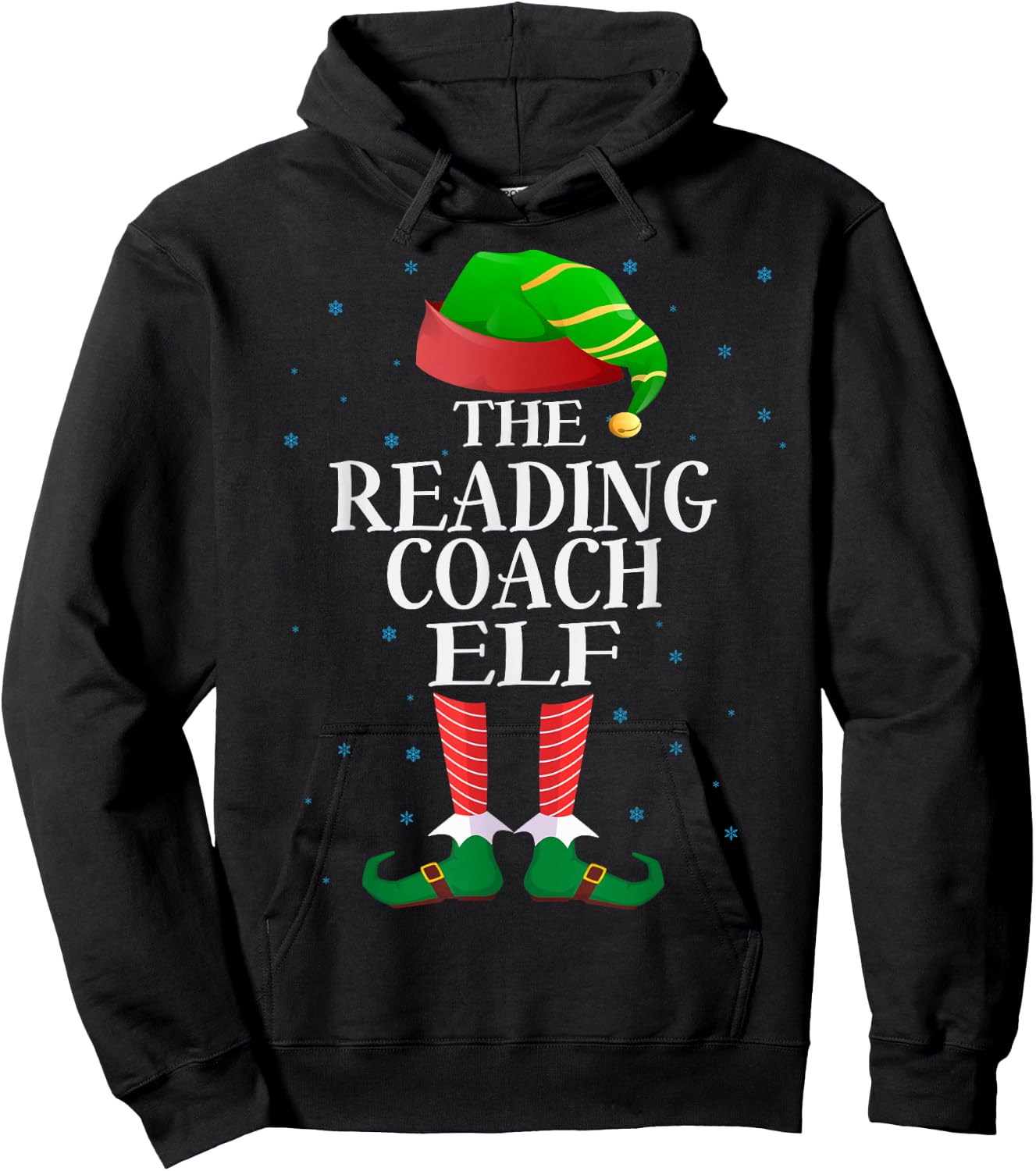 Reading Coach Elf Funny Matching Pajama Group Christmas Hoodie - Hoodie | Black